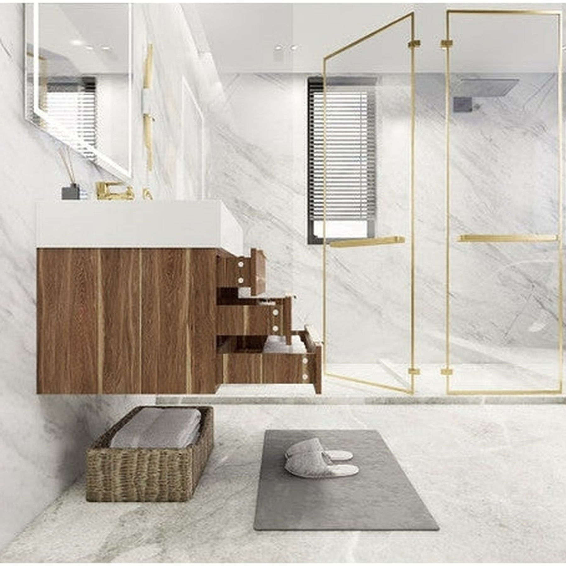 Elara 24" White Oak Wall-Mounted Vanity With Single Reinforced White Acrylic Sink