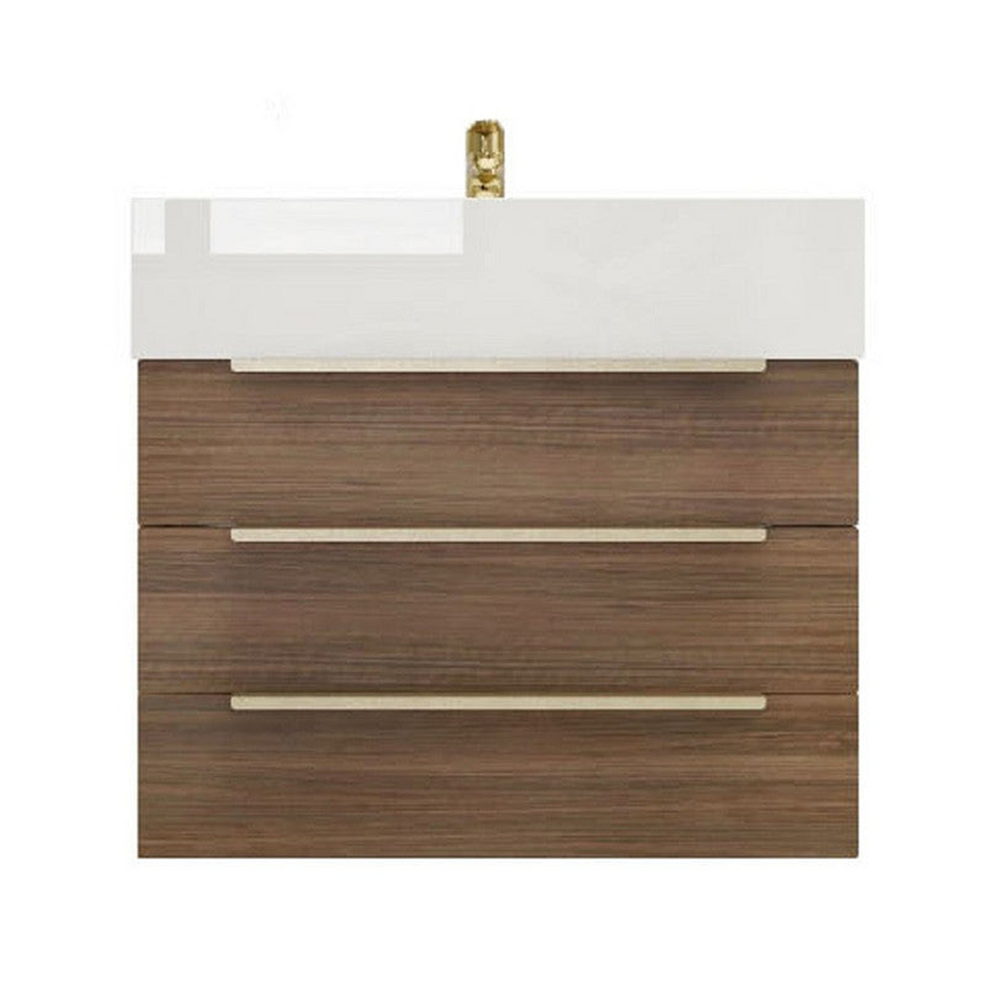 Elara 24" Rosewood Wall-Mounted Vanity With Single Reinforced White Acrylic Sink