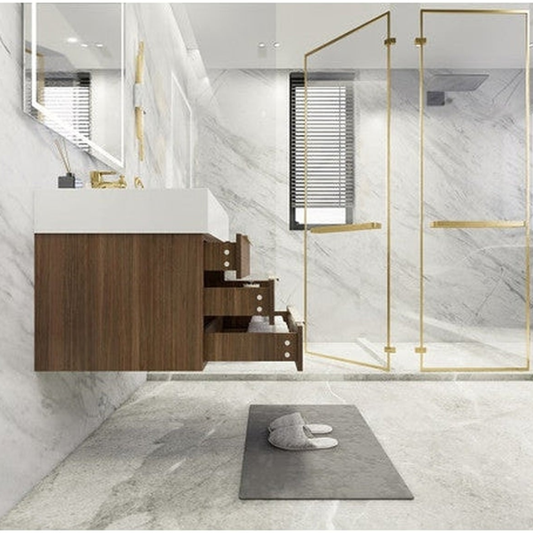 Elara 24" Rosewood Wall-Mounted Vanity With Single Reinforced White Acrylic Sink