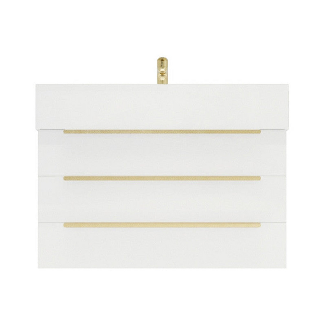 Elara 30" High Gloss White Wall-Mounted Vanity With Single Reinforced White Acrylic Sink