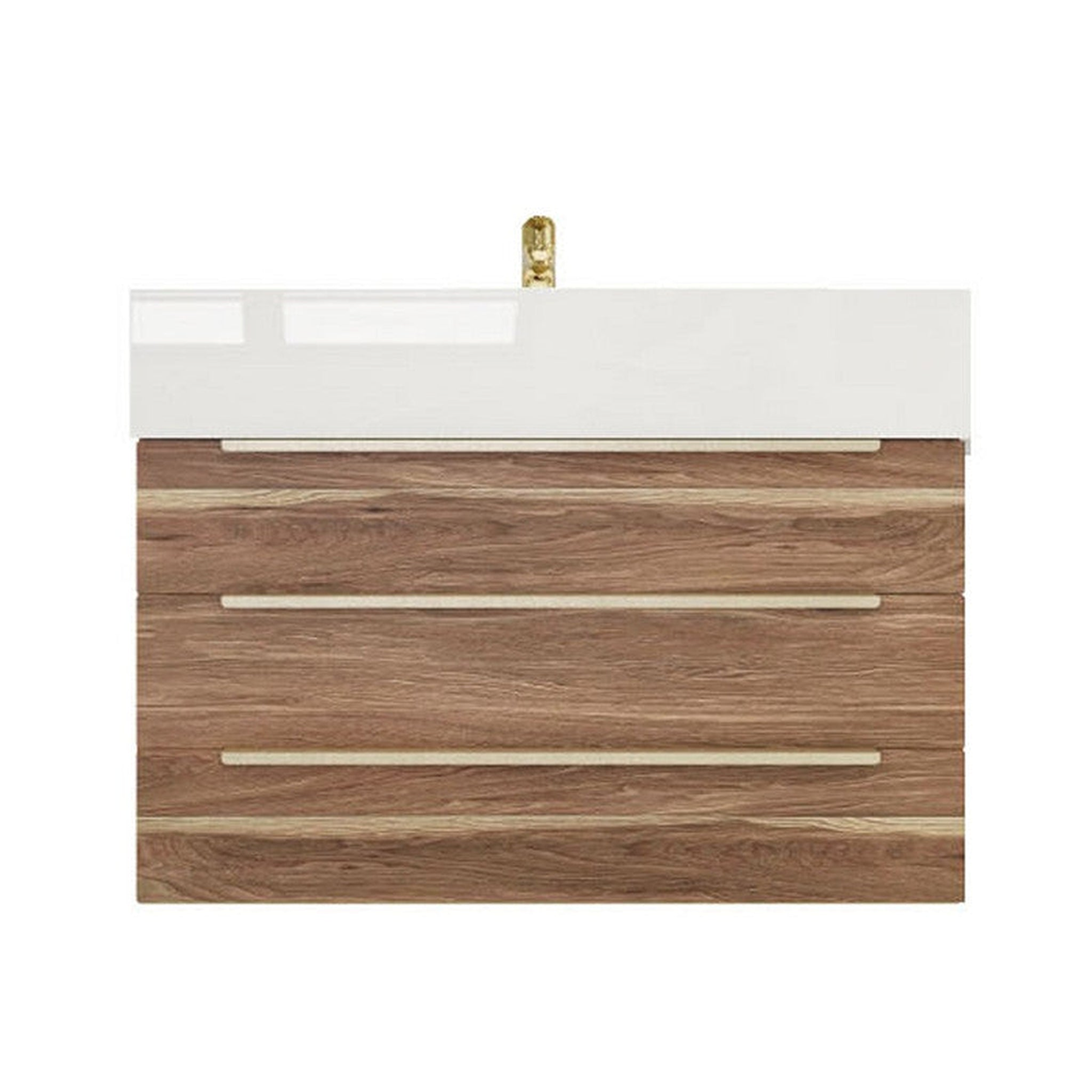 Elara 30" White Oak Wall-Mounted Vanity With Single Reinforced White Acrylic Sink