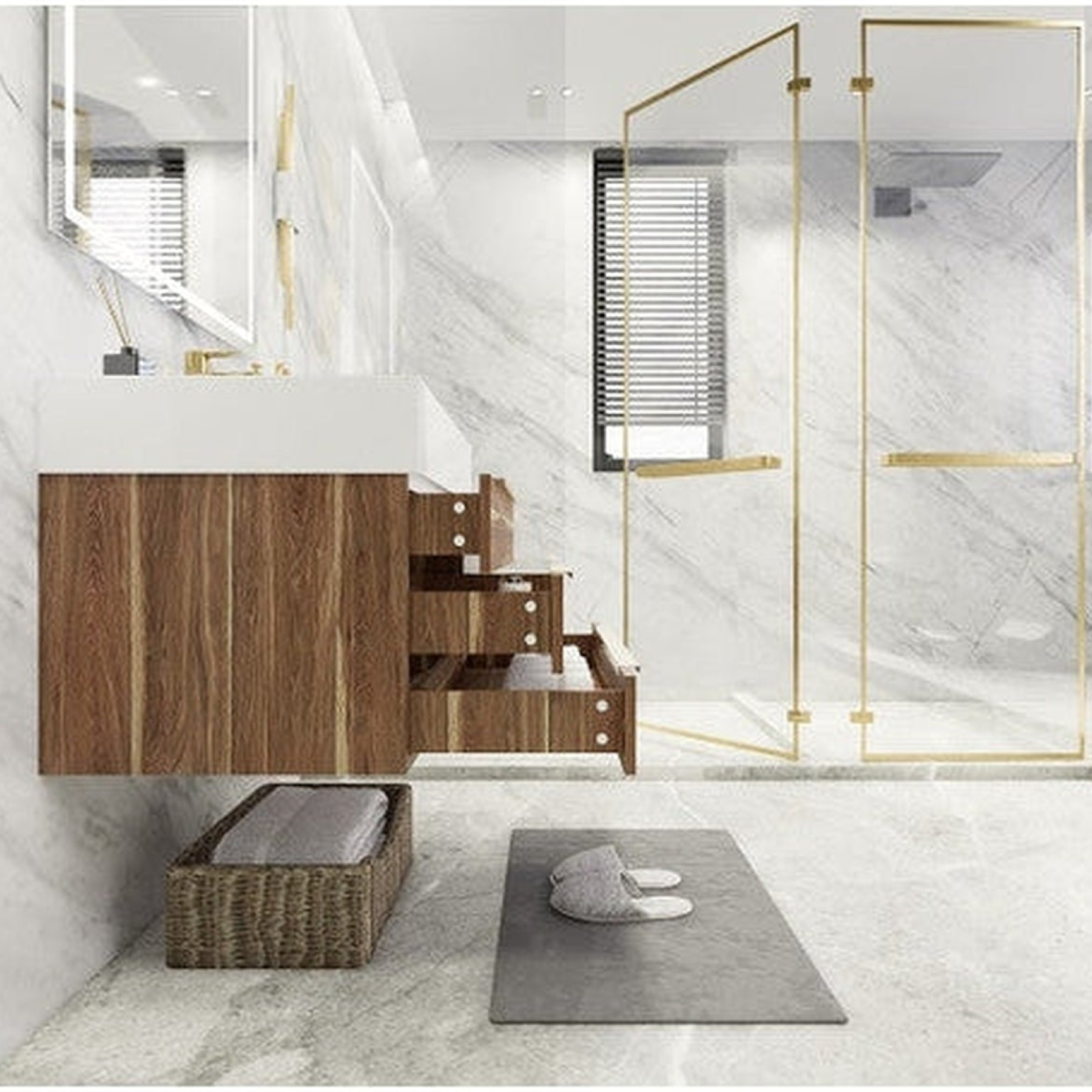 Elara 30" White Oak Wall-Mounted Vanity With Single Reinforced White Acrylic Sink