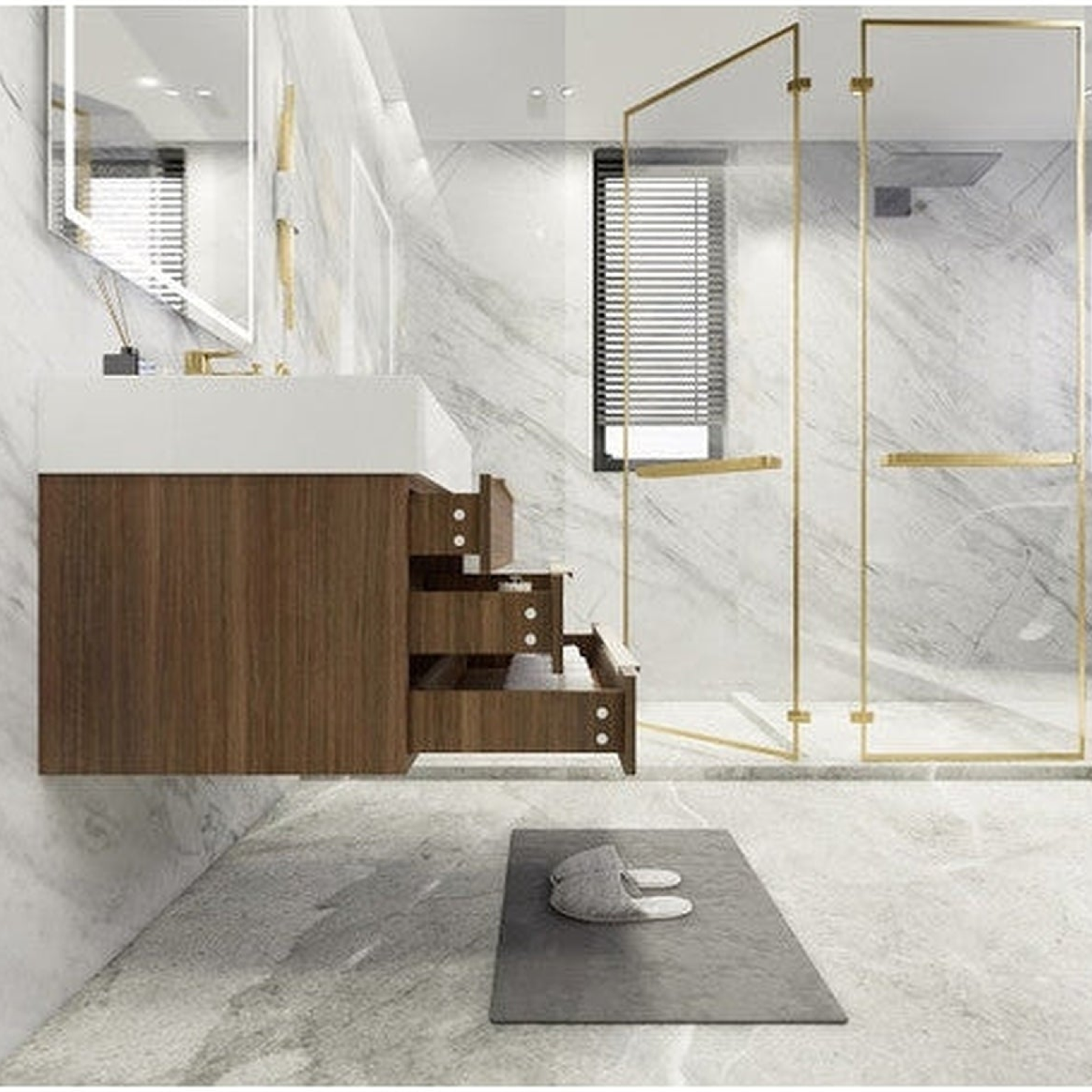 Elara 30" Rosewood Wall-Mounted Vanity With Single Reinforced White Acrylic Sink