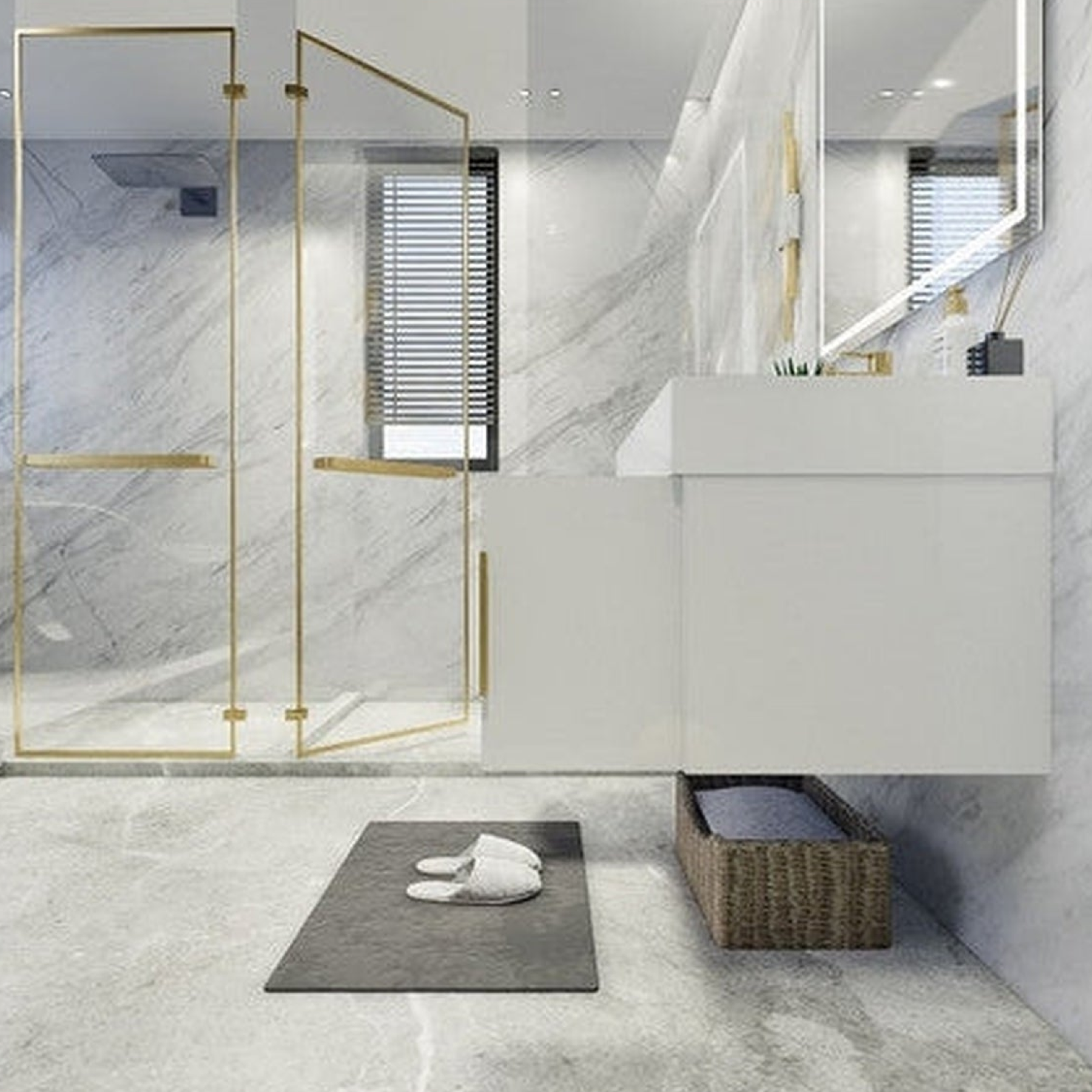 Elara 36" High Gloss White Wall-Mounted Vanity With Left Side Drawers and Single Reinforced White Acrylic Sink