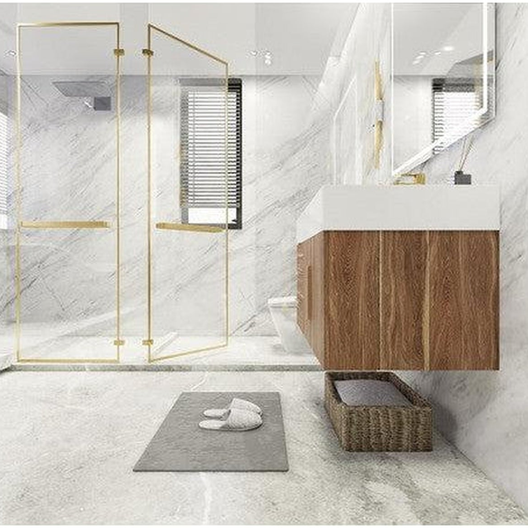 Elara 36" White Oak Wall-Mounted Vanity With Left Side Drawers and Single Reinforced White Acrylic Sink