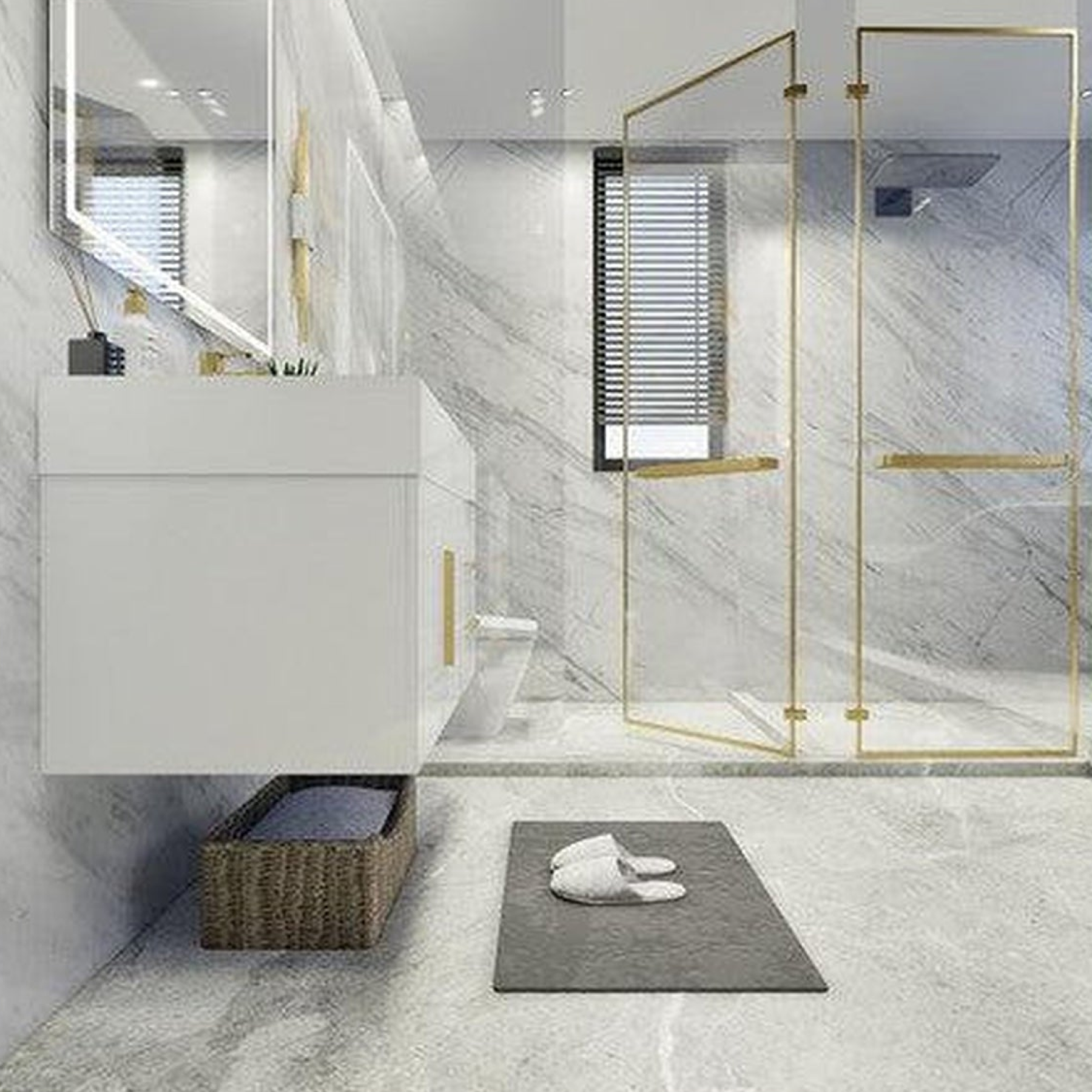 Elara 36" High Gloss White Wall-Mounted Vanity With Right Side Drawers and Single Reinforced White Acrylic Sink