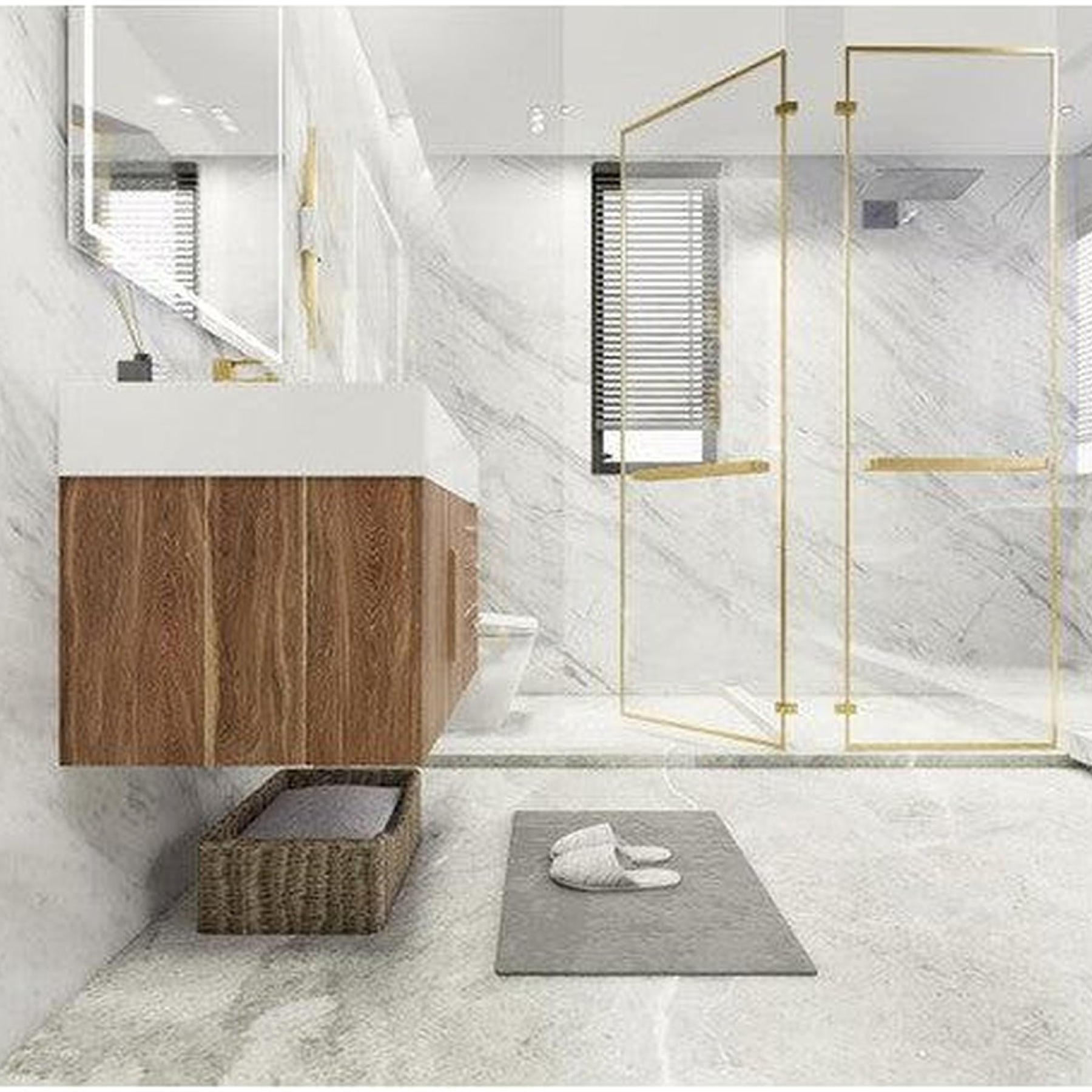 Elara 36" White Oak Wall-Mounted Vanity With Right Side Drawers and Single Reinforced White Acrylic Sink