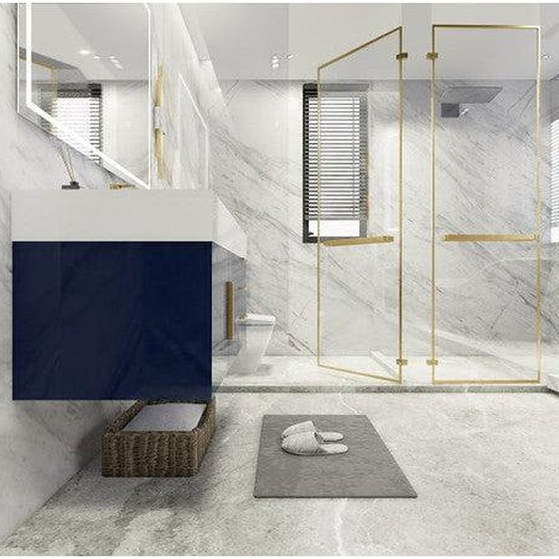 Elara 42" High Gloss Gray Wall-Mounted Vanity With Right Side Drawers and Single Reinforced White Acrylic Sink