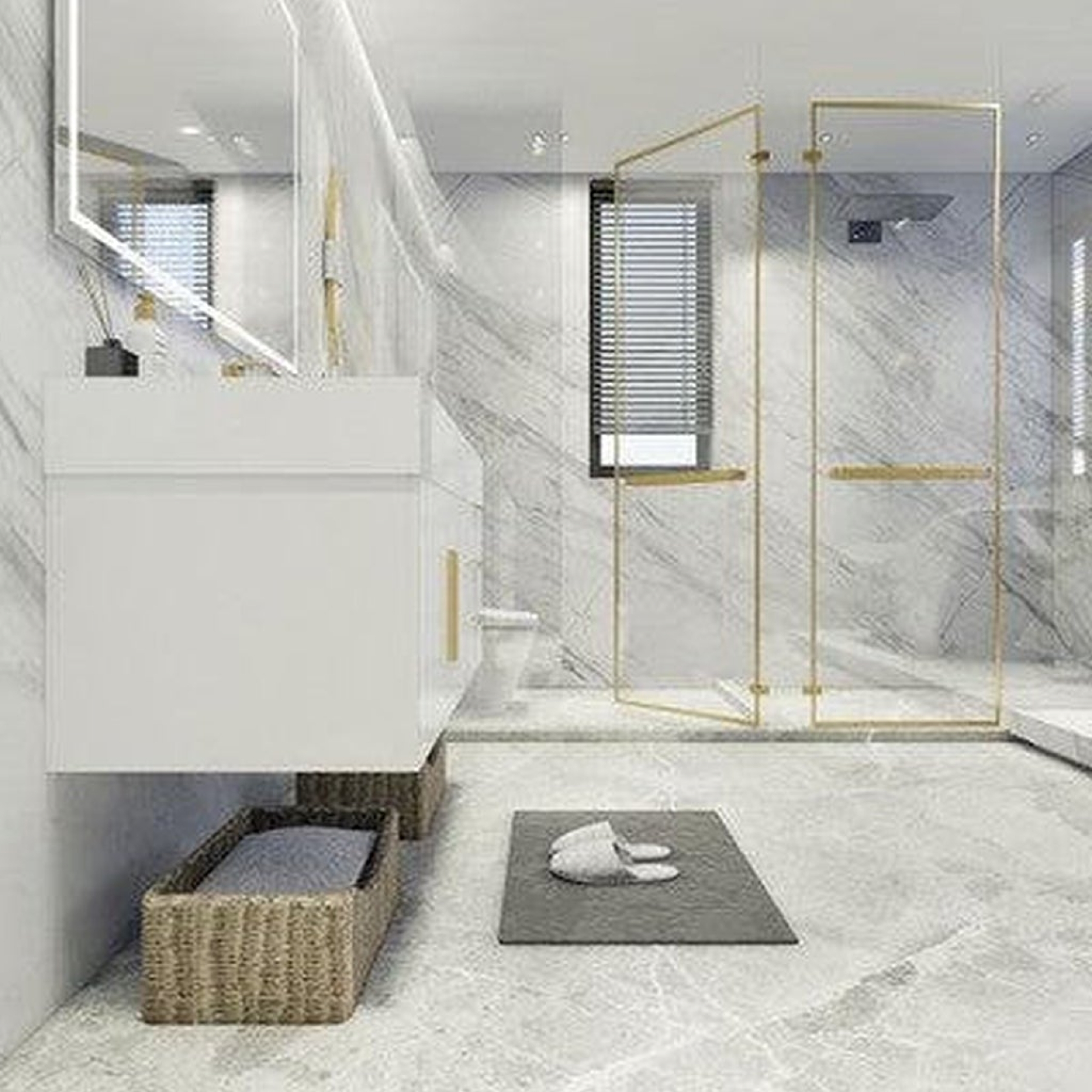 Elara 48" High Gloss White Wall-Mounted Vanity With Single Reinforced White Acrylic Sink