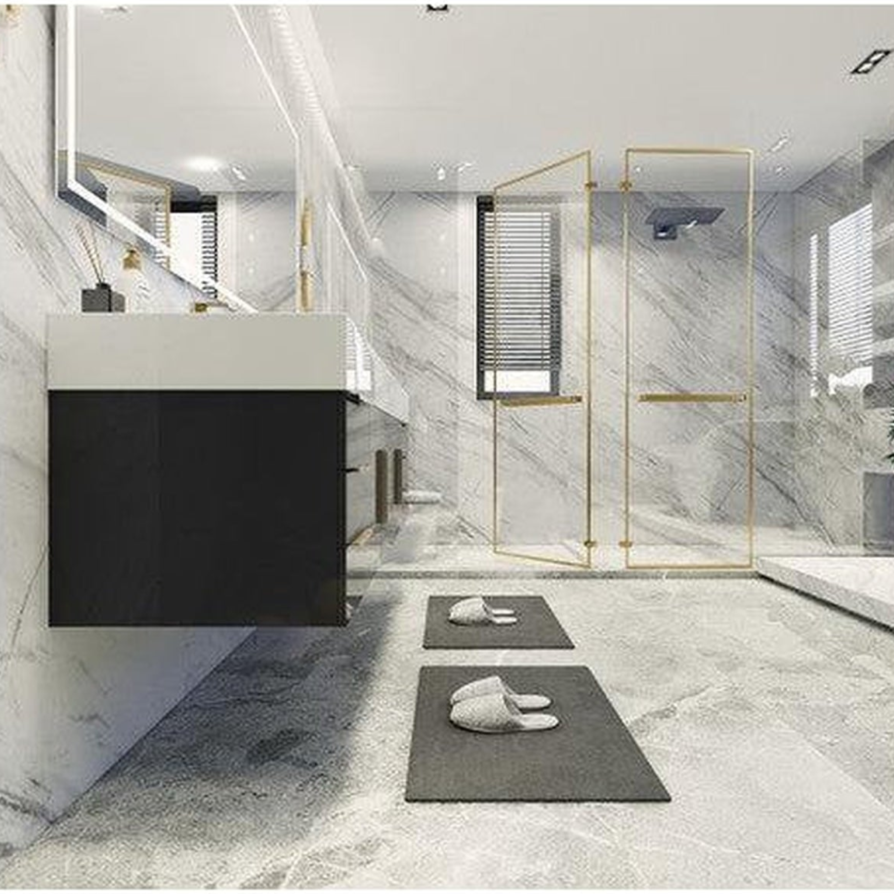 Elara 72" High Gloss Gray Wall-Mounted Vanity With Double Reinforced White Acrylic Sinks