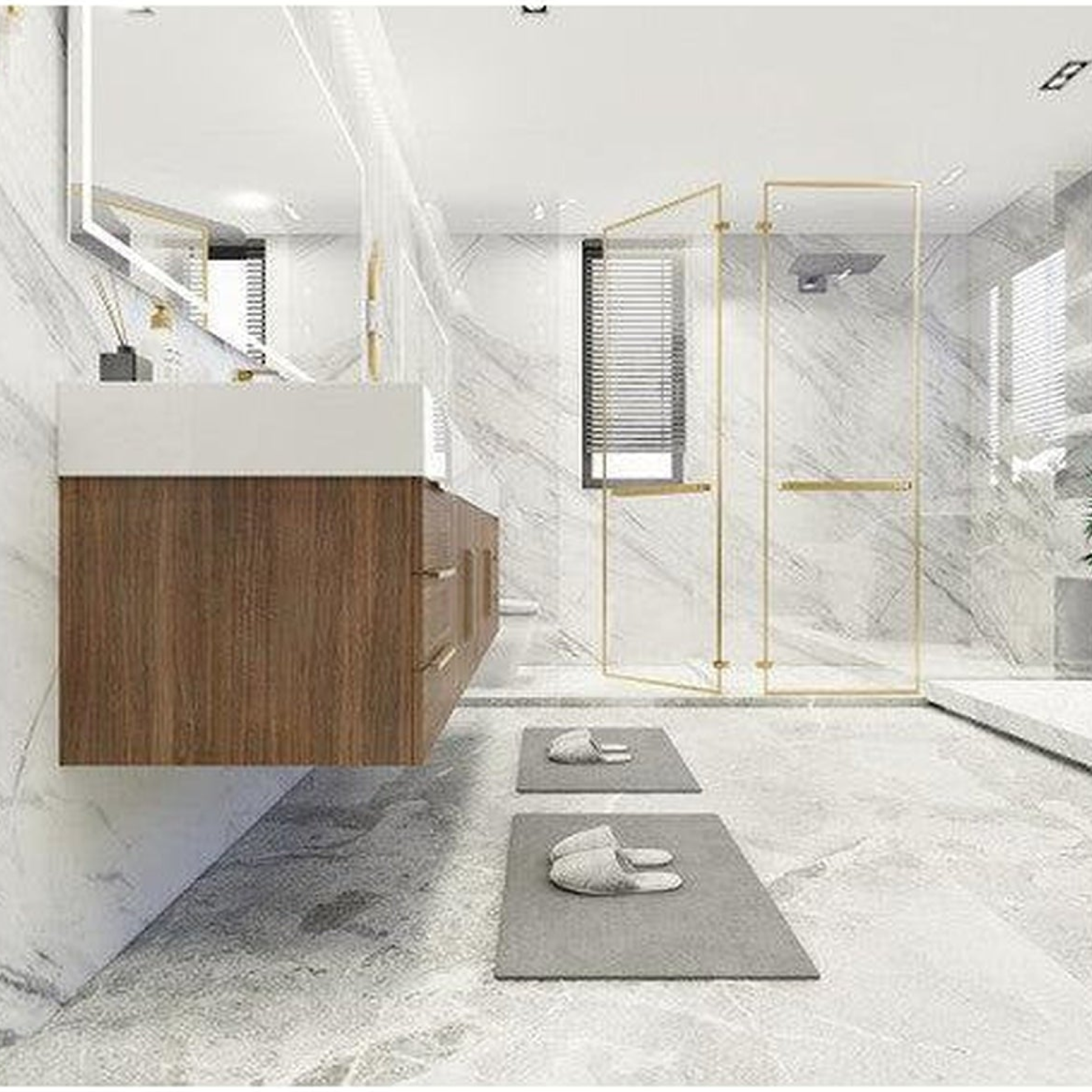 Elara 72" Rosewood Wall-Mounted Vanity With Double Reinforced White Acrylic Sinks