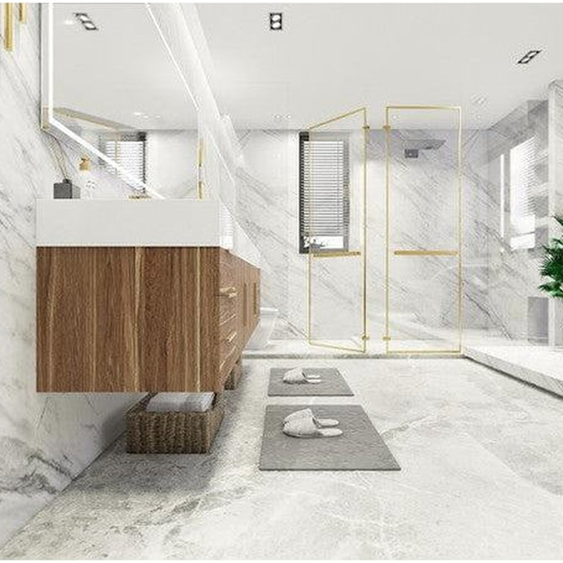 Elara 84" White Oak Wall-Mounted Vanity With Double Reinforced White Acrylic Sinks