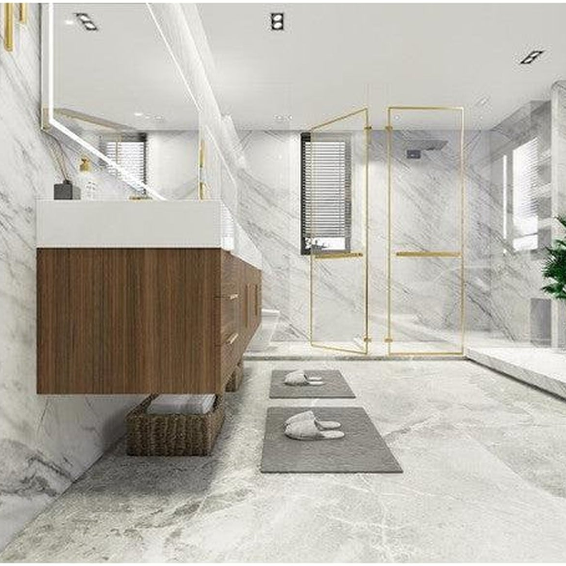 Elara 84" Rosewood Wall-Mounted Vanity With Double Reinforced White Acrylic Sinks