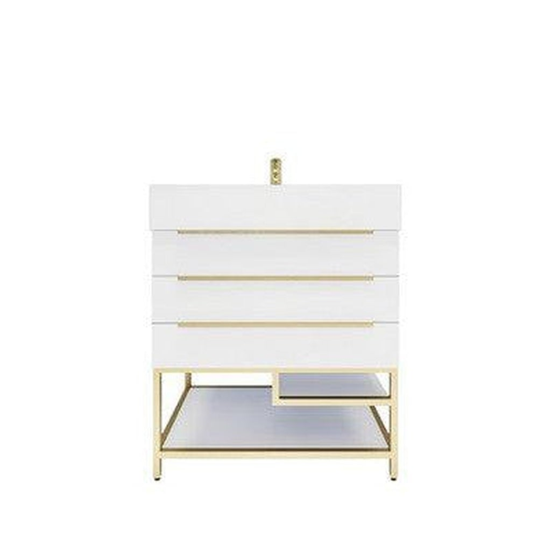 Elara 30" High Gloss White Freestanding Vanity With Single Reinforced White Acrylic Sink