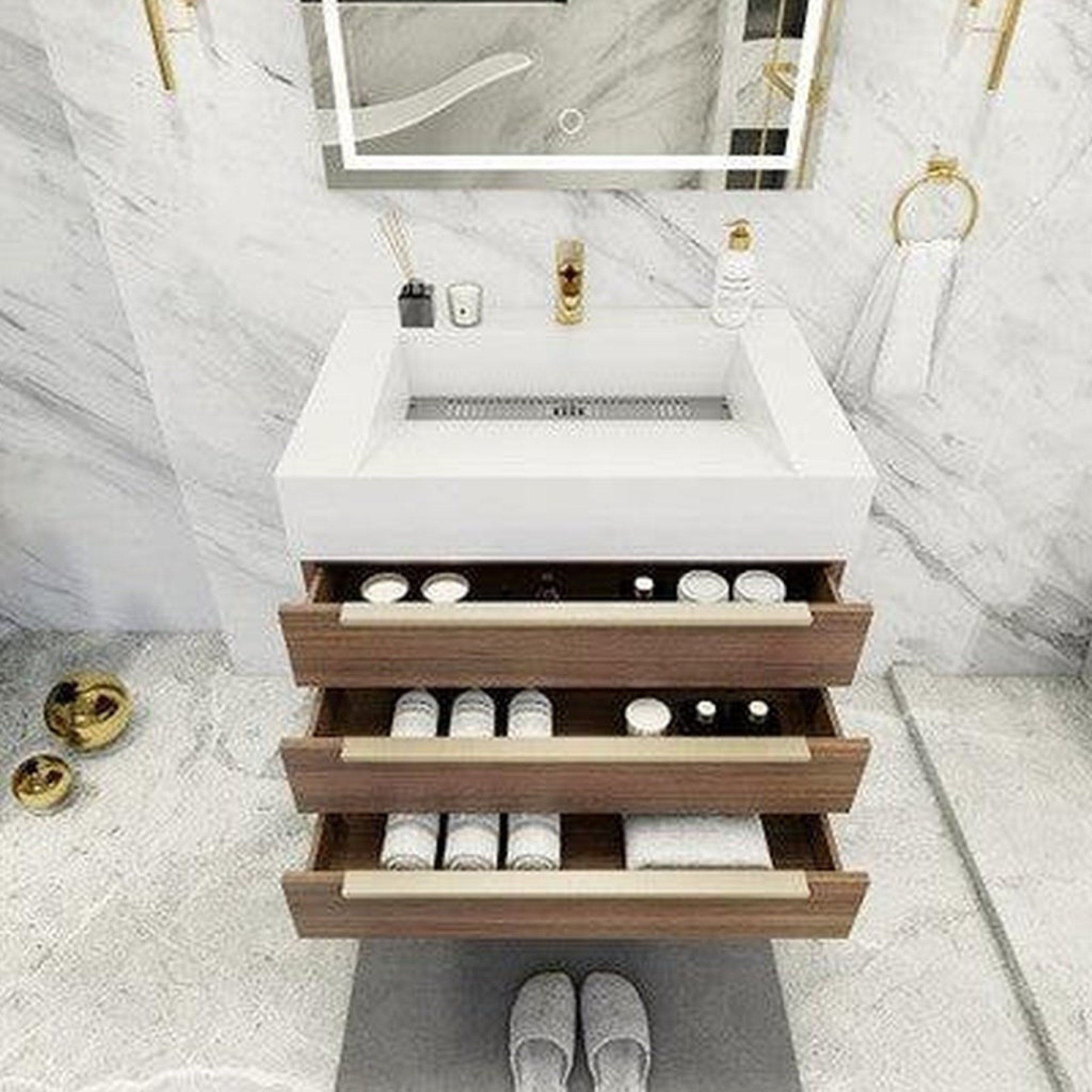 Elara 30" Rosewood Freestanding Vanity With Single Reinforced White Acrylic Sink