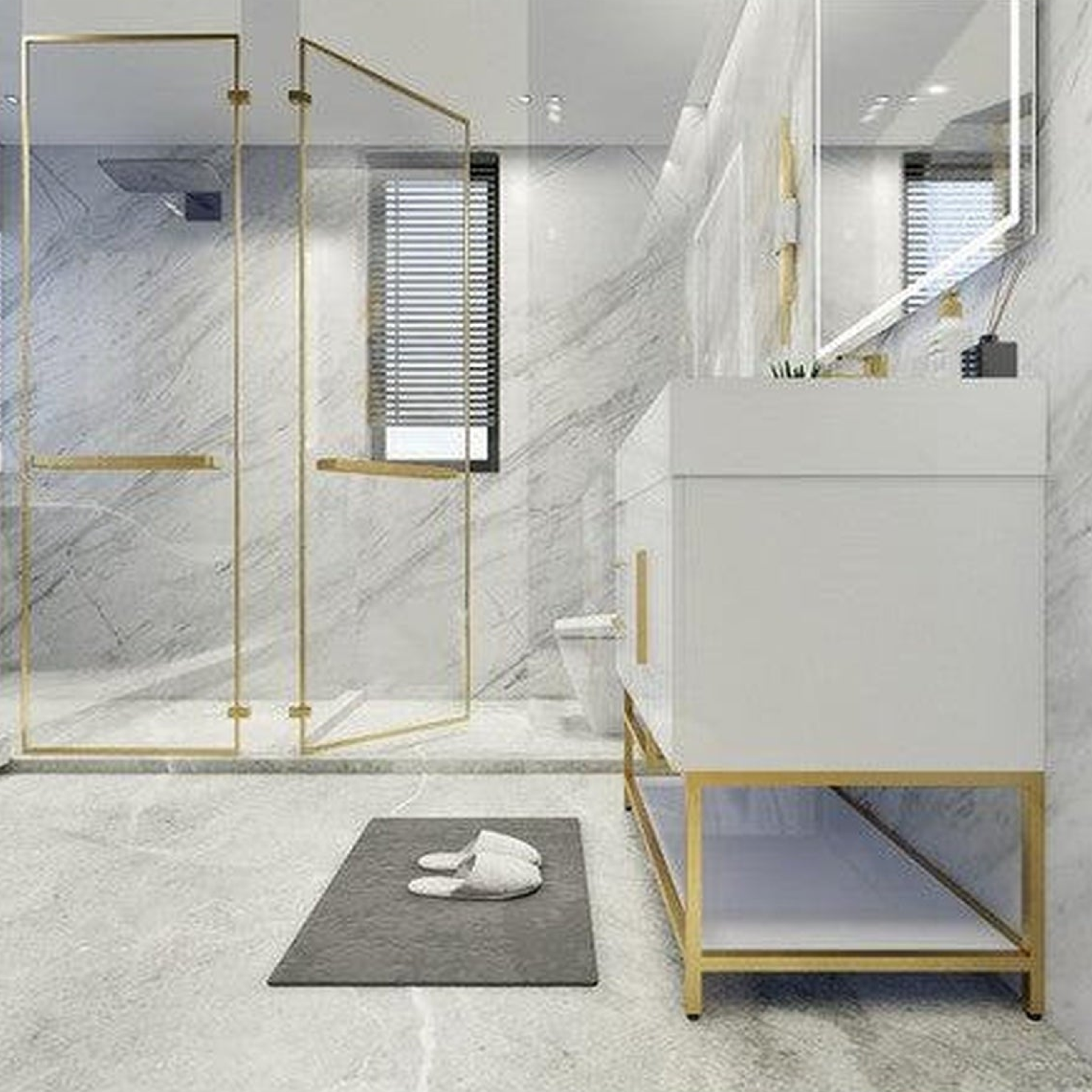 Elara 36" High Gloss White Freestanding Vanity With Left Side Drawers and Single Reinforced White Acrylic Sink