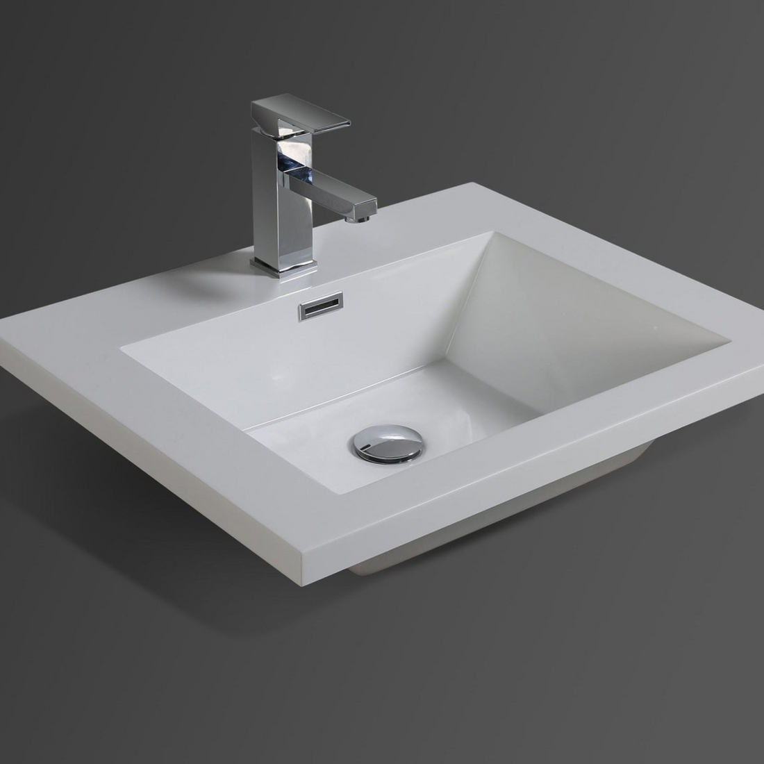 Amara 24" High Gloss Night Blue Freestanding Vanity With Single Reinforced White Acrylic Sink