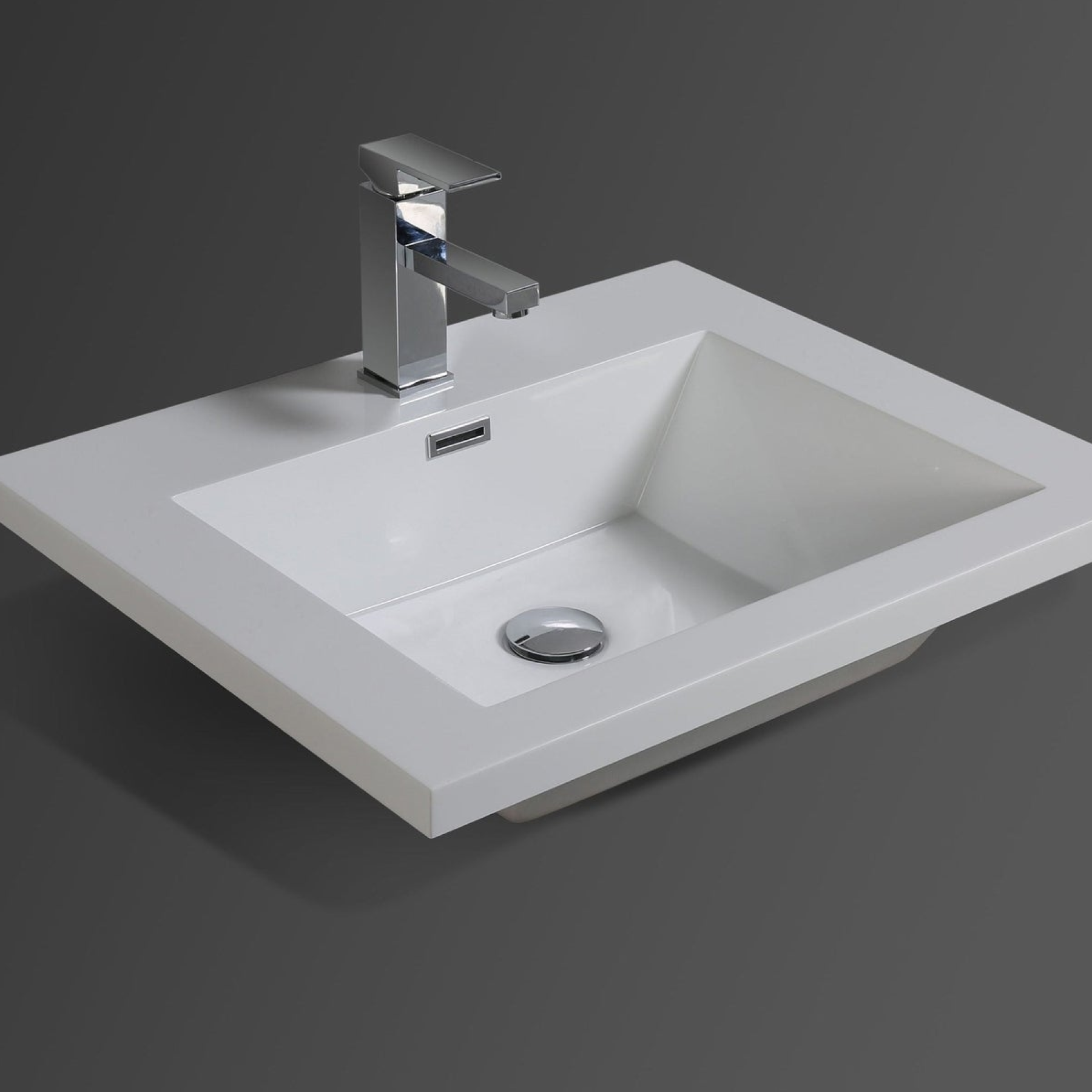 Amara 24" High Gloss Night Blue Freestanding Vanity With Single Reinforced White Acrylic Sink