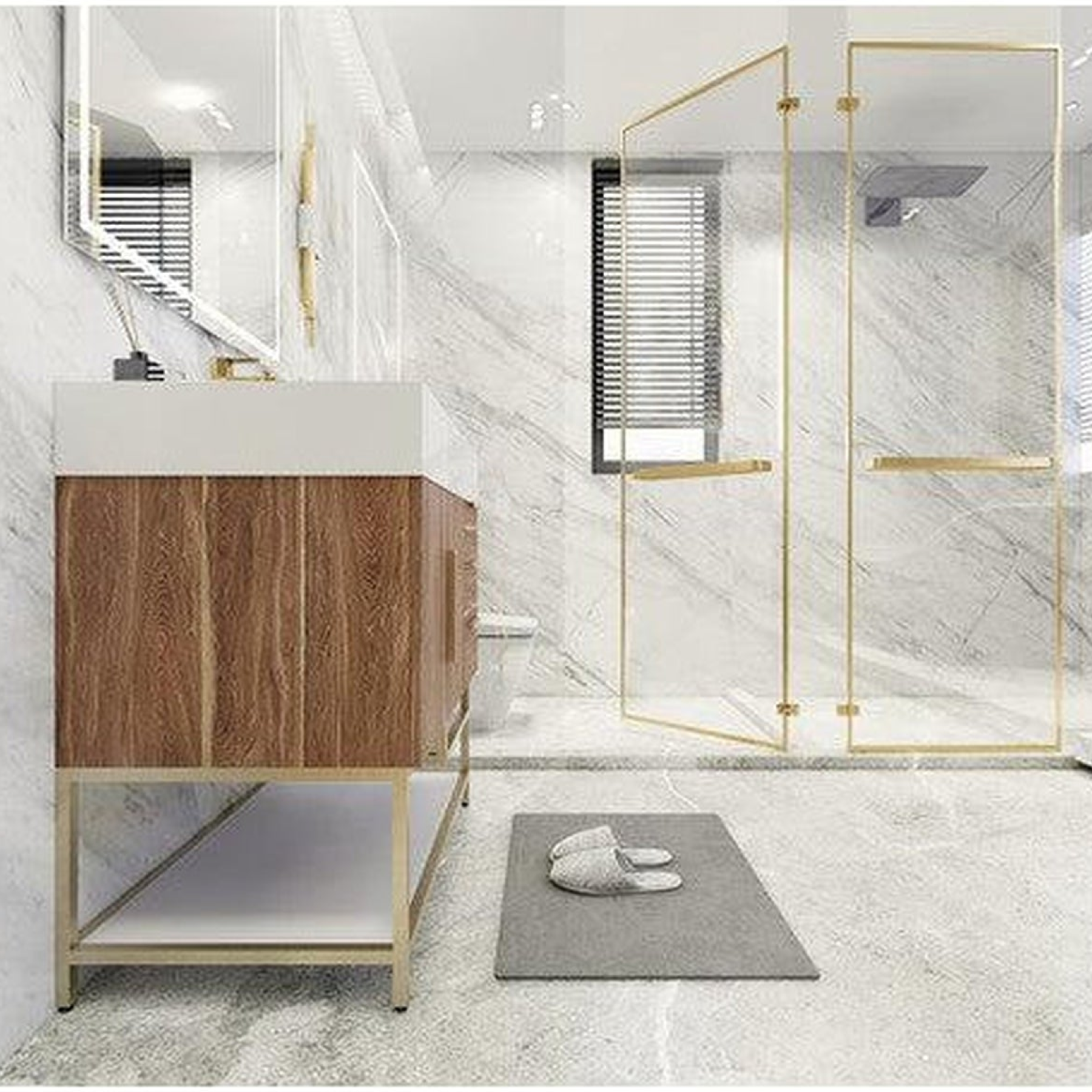 Elara 36" White Oak Freestanding Vanity With Right Side Drawers and Single Reinforced White Acrylic Sink