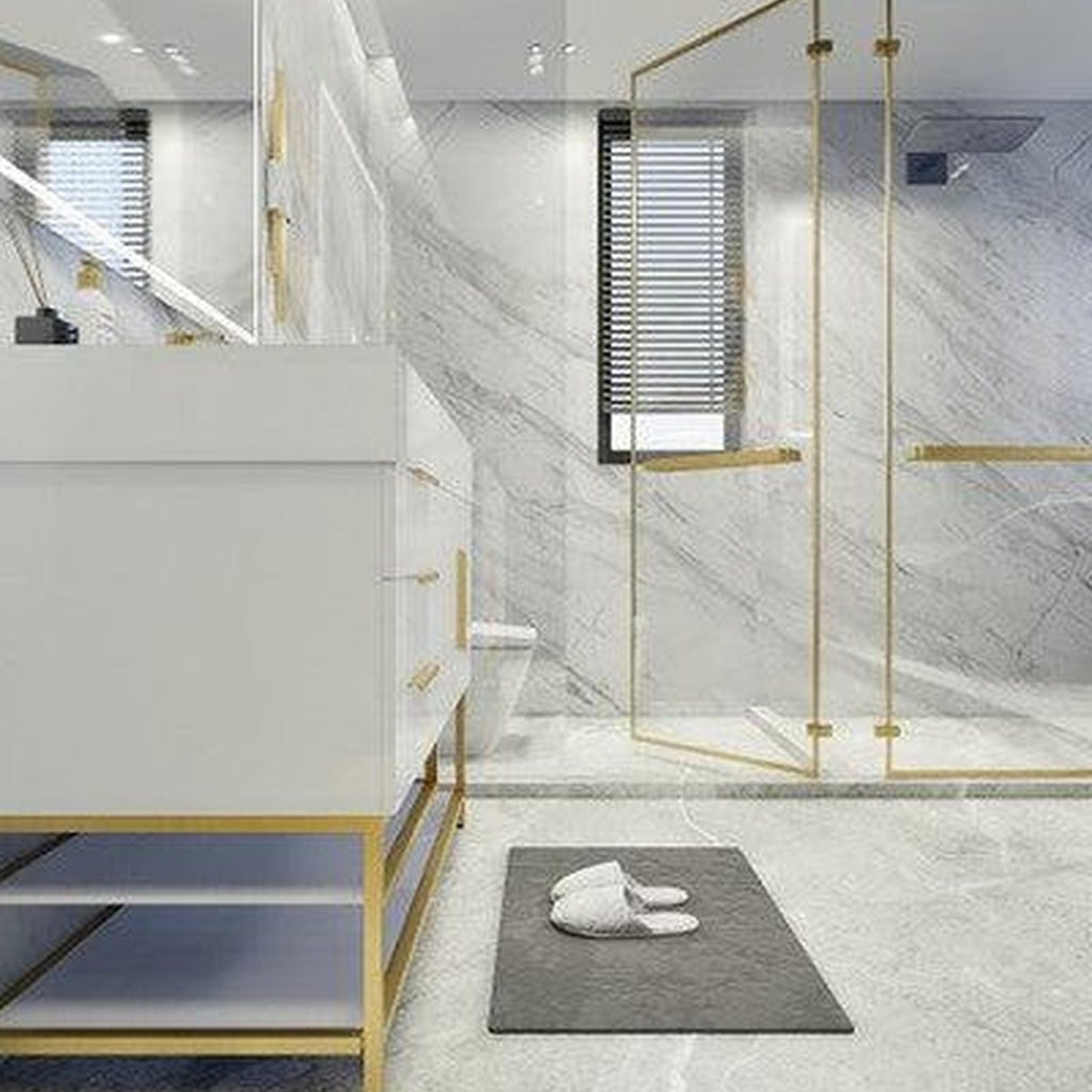 Elara 42" High Gloss White Freestanding Vanity With Left Side Drawers and Single Reinforced White Acrylic Sink