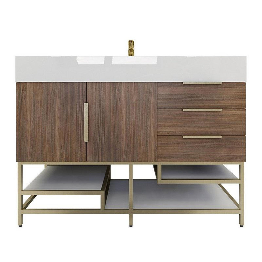 Elara 48" Rosewood Freestanding Vanity With Single Reinforced White Acrylic Sink