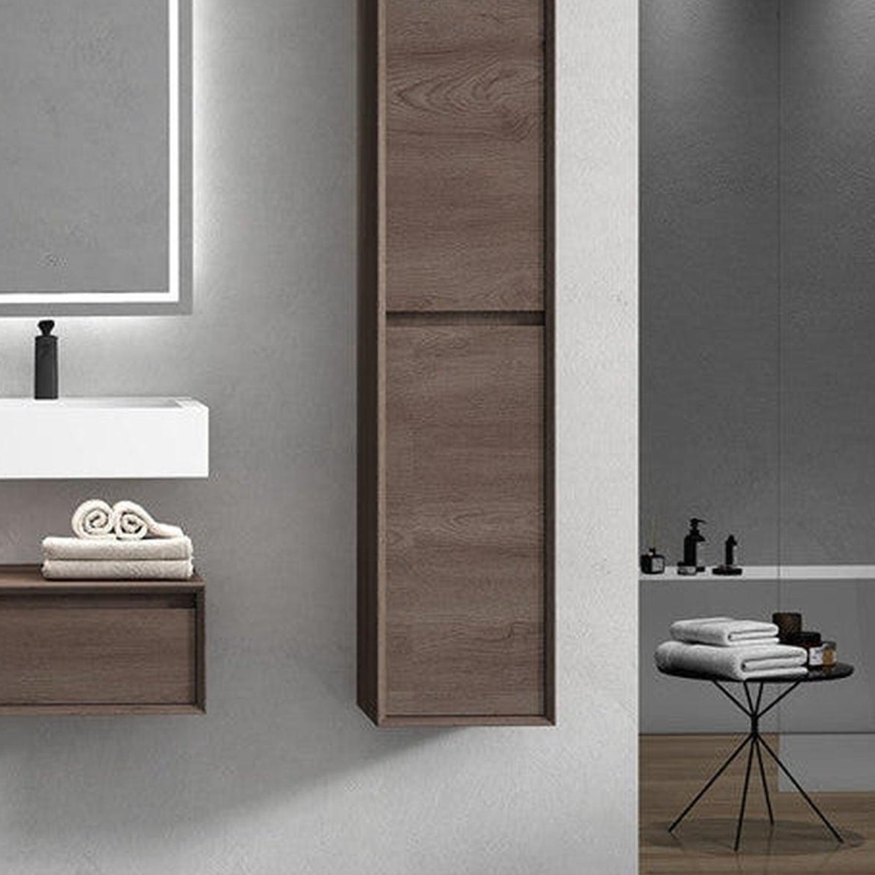 Aria 24" Red Oak Floating Vanity With Single Reinforced White Acrylic Sink