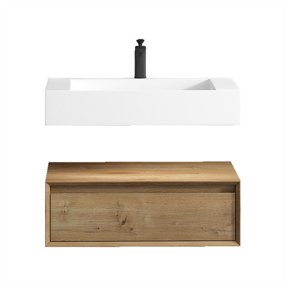 Aria 30" White Oak Floating Vanity With Single Reinforced White Acrylic Sink