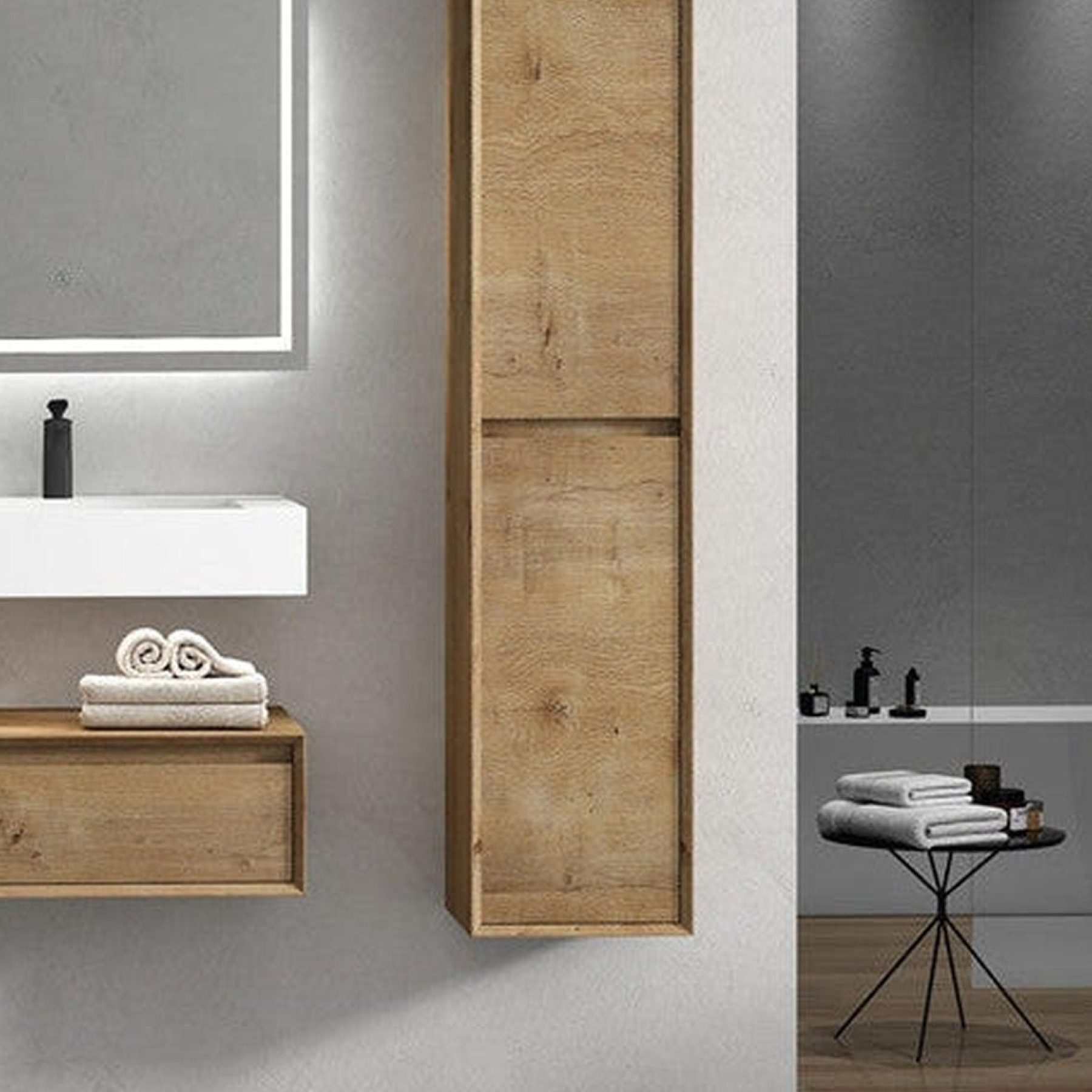 Aria 30" White Oak Floating Vanity With Single Reinforced White Acrylic Sink