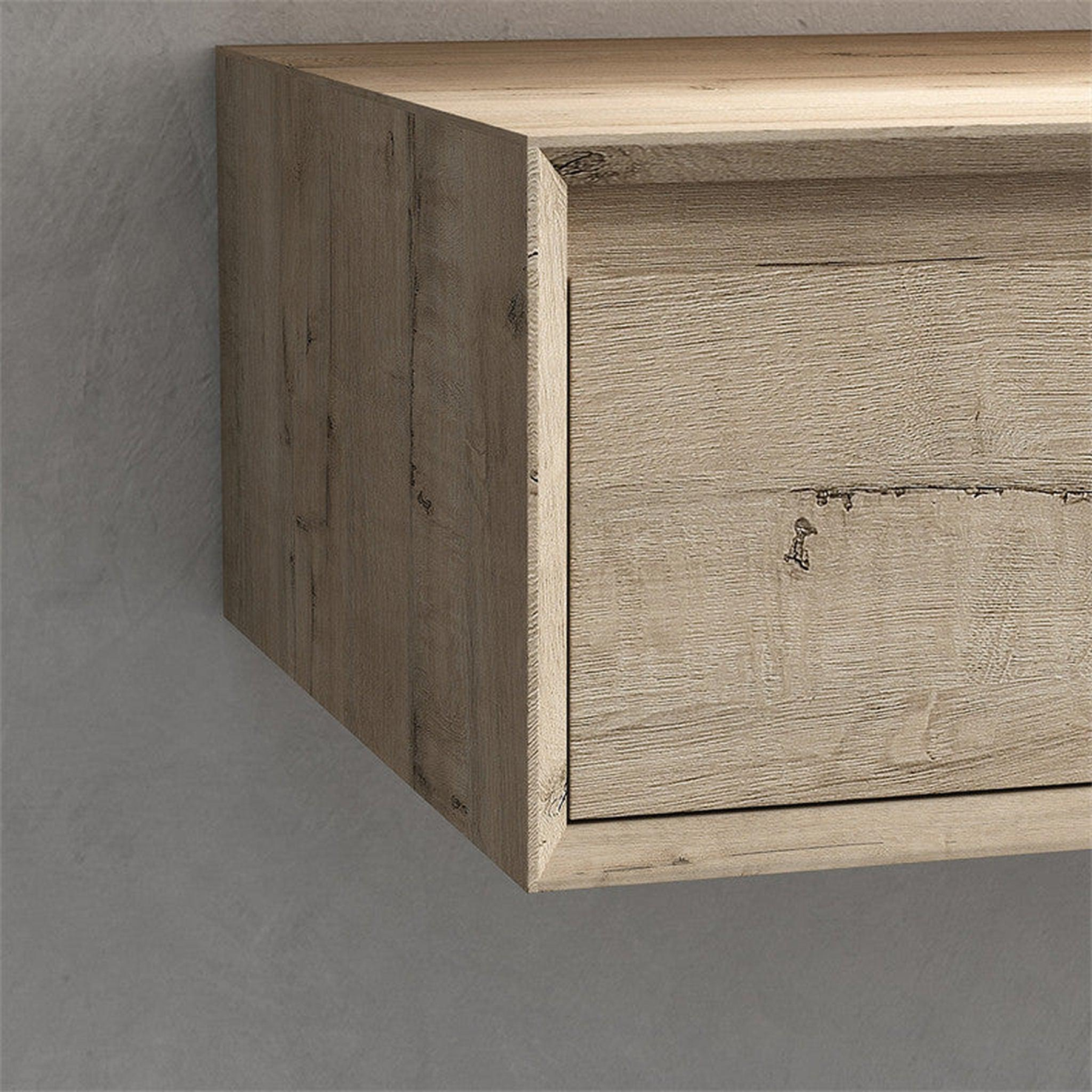 Aria 30" Light Oak Floating Vanity With Single Reinforced White Acrylic Sink