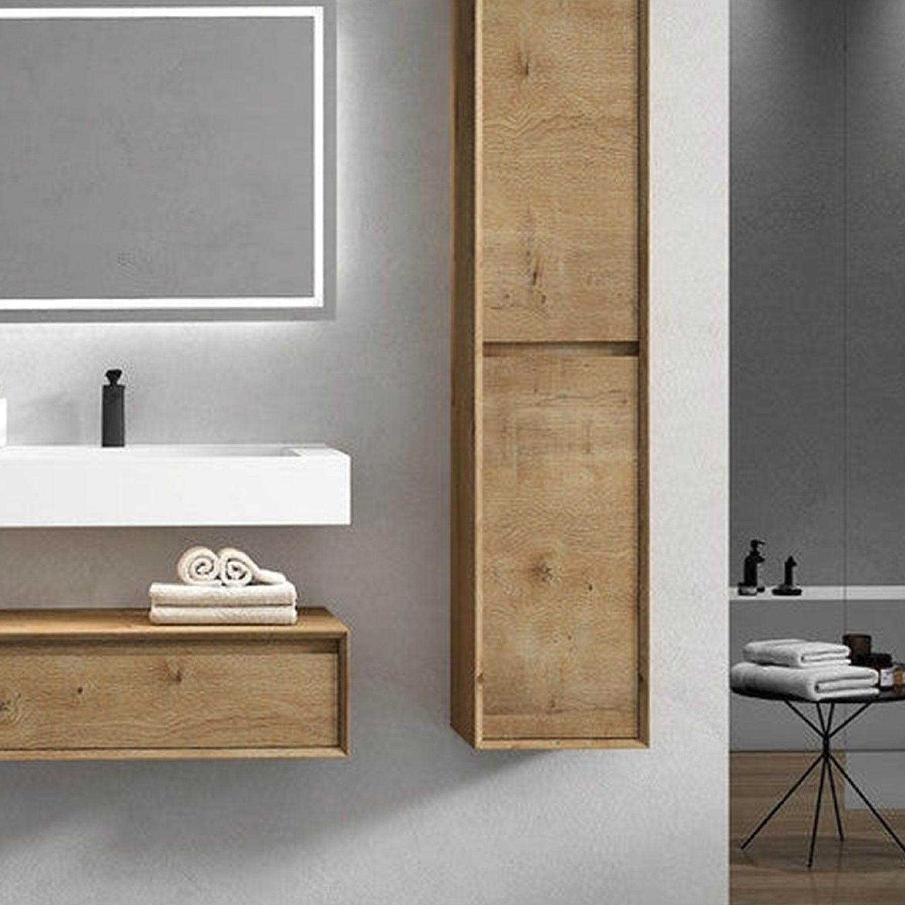Aria 36" White Oak Floating Vanity With Single Reinforced White Acrylic Sink