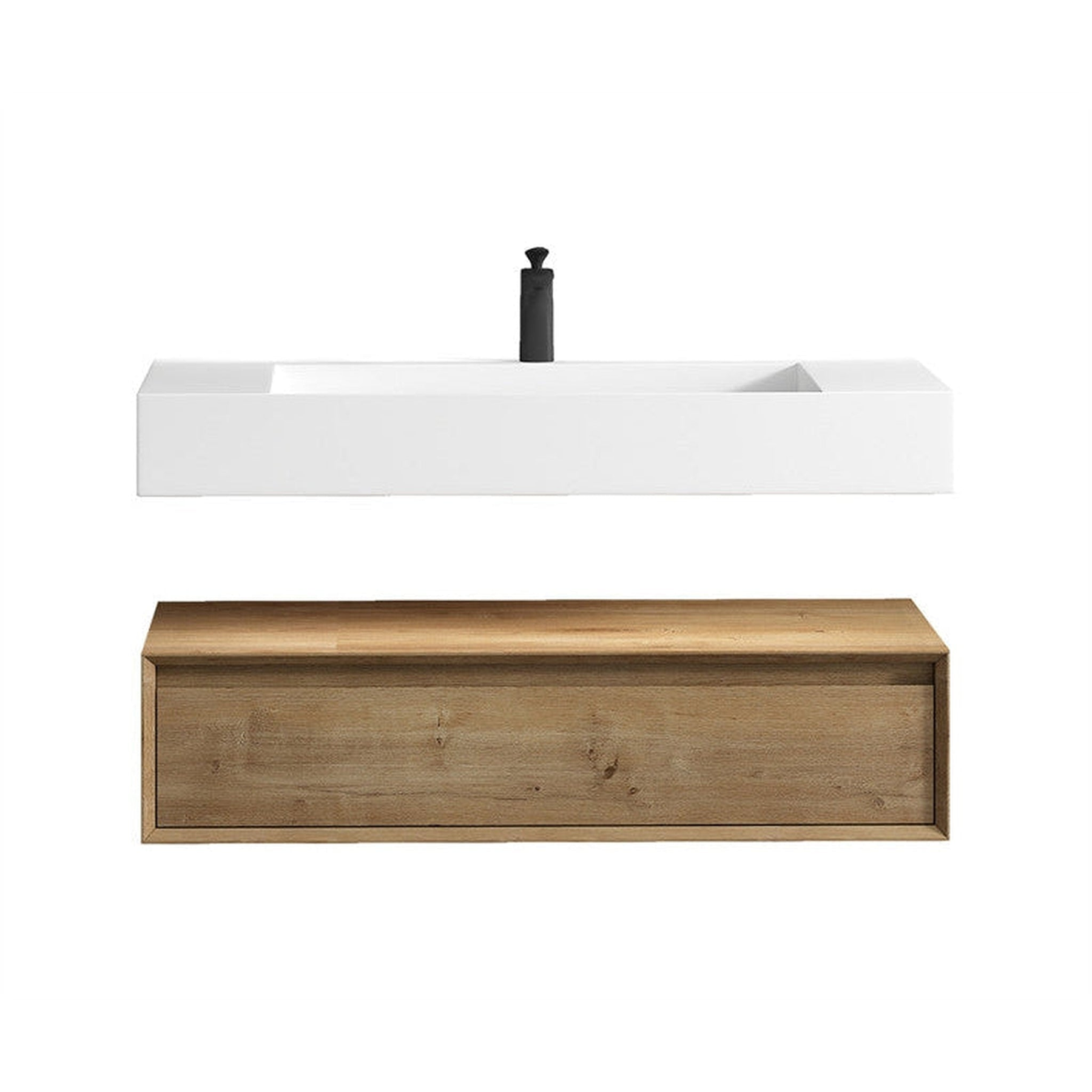 Aria 42" White Oak Floating Vanity With Single Reinforced White Acrylic Sink