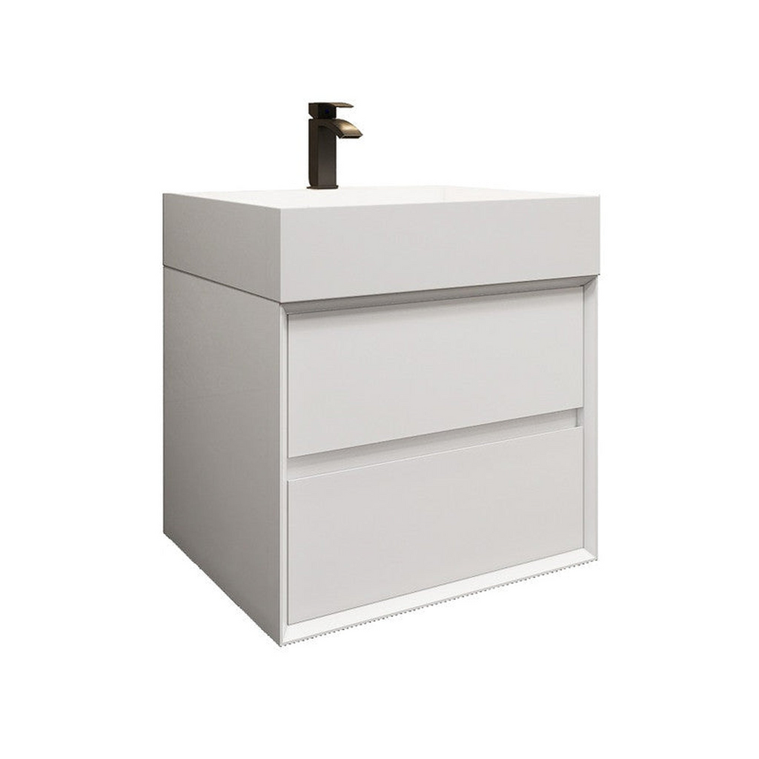 Prime 24" Gloss White Wall-Mounted Vanity With Single Reinforced White Acrylic Sink