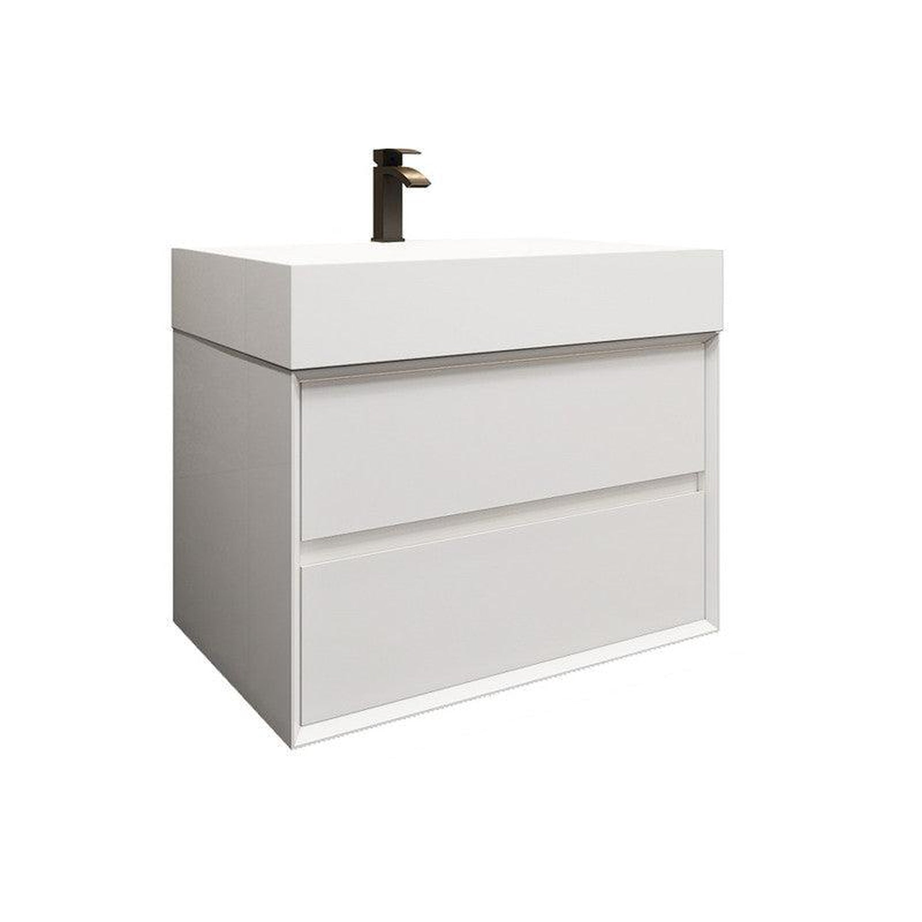 Prime 30" Gloss White Wall-Mounted Vanity With Single Reinforced White Acrylic Sink