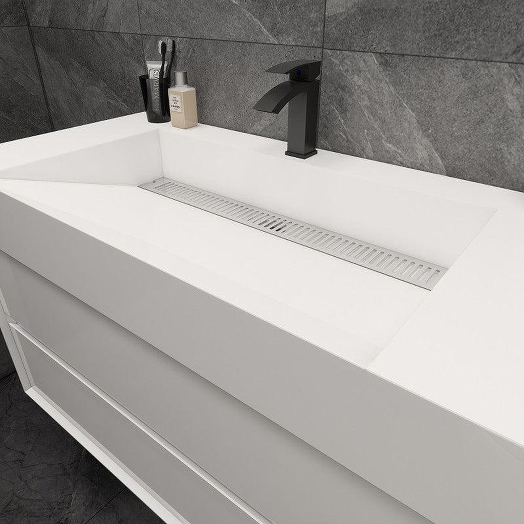 Prime 42" Gloss White Wall-Mounted Vanity With Single Reinforced White Acrylic Sink