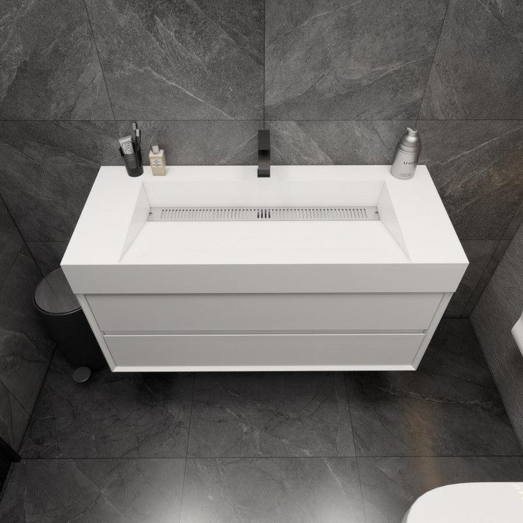 Prime 48" Gloss White Wall-Mounted Vanity With Single Reinforced White Acrylic Sink