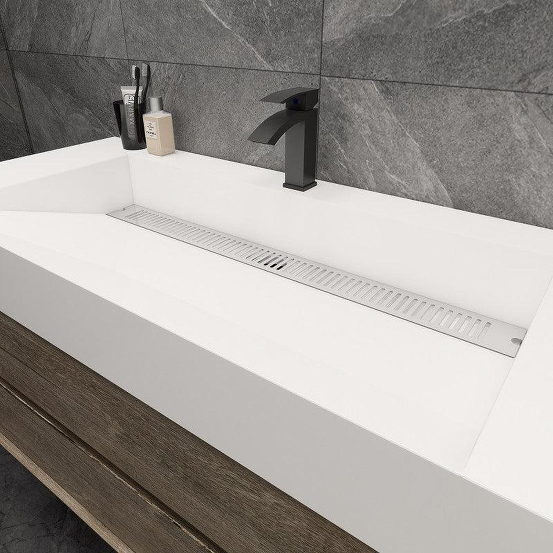 Prime 48" Gray Oak Wall-Mounted Vanity With Single Reinforced White Acrylic Sink