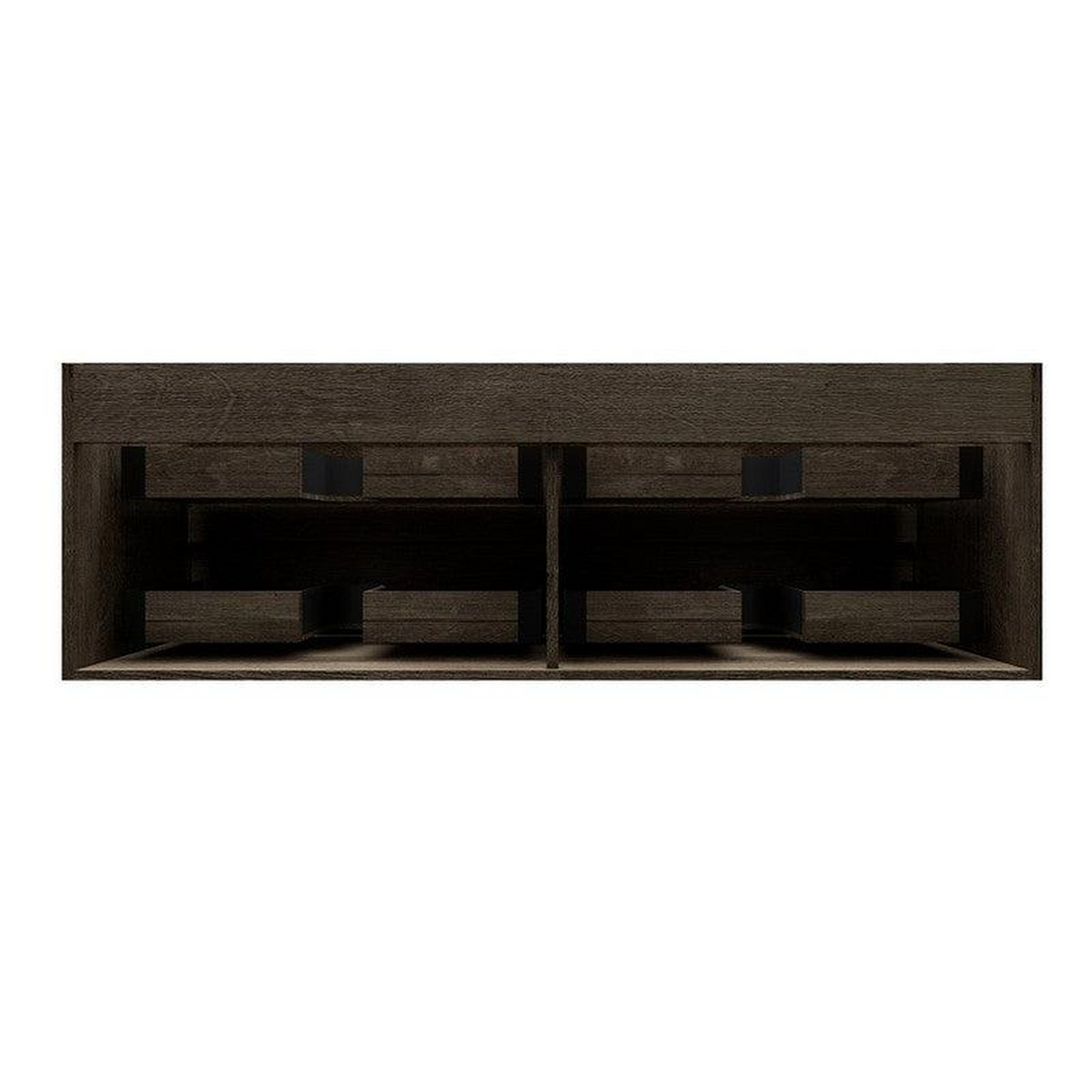 Prime 60" Gray Oak Wall-Mounted Vanity With Double Faucet Holes and Reinforced White Acrylic Sink