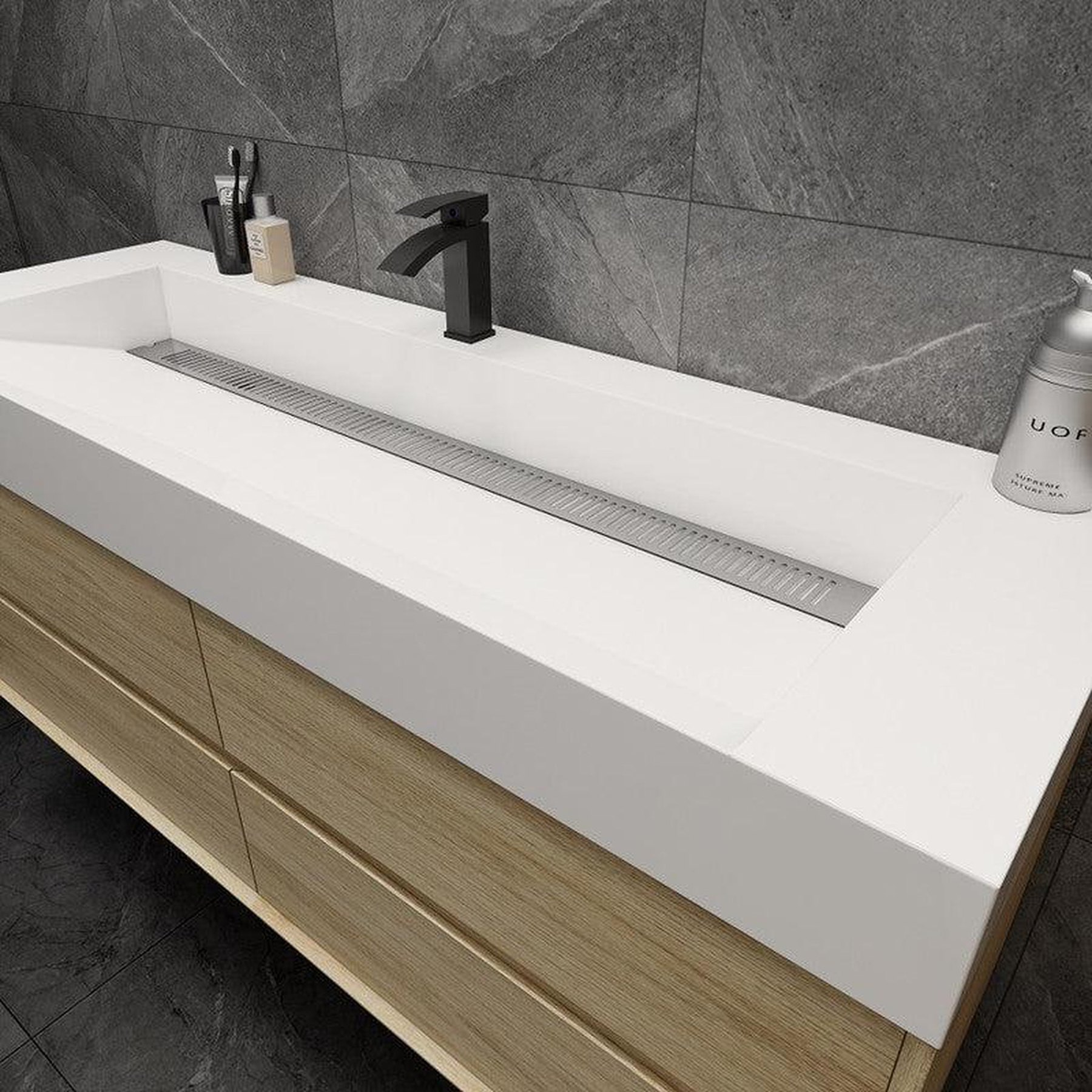 Prime 60" Coffee Wood Wall-Mounted Vanity With Single Faucet Hole and Reinforced White Acrylic Sink