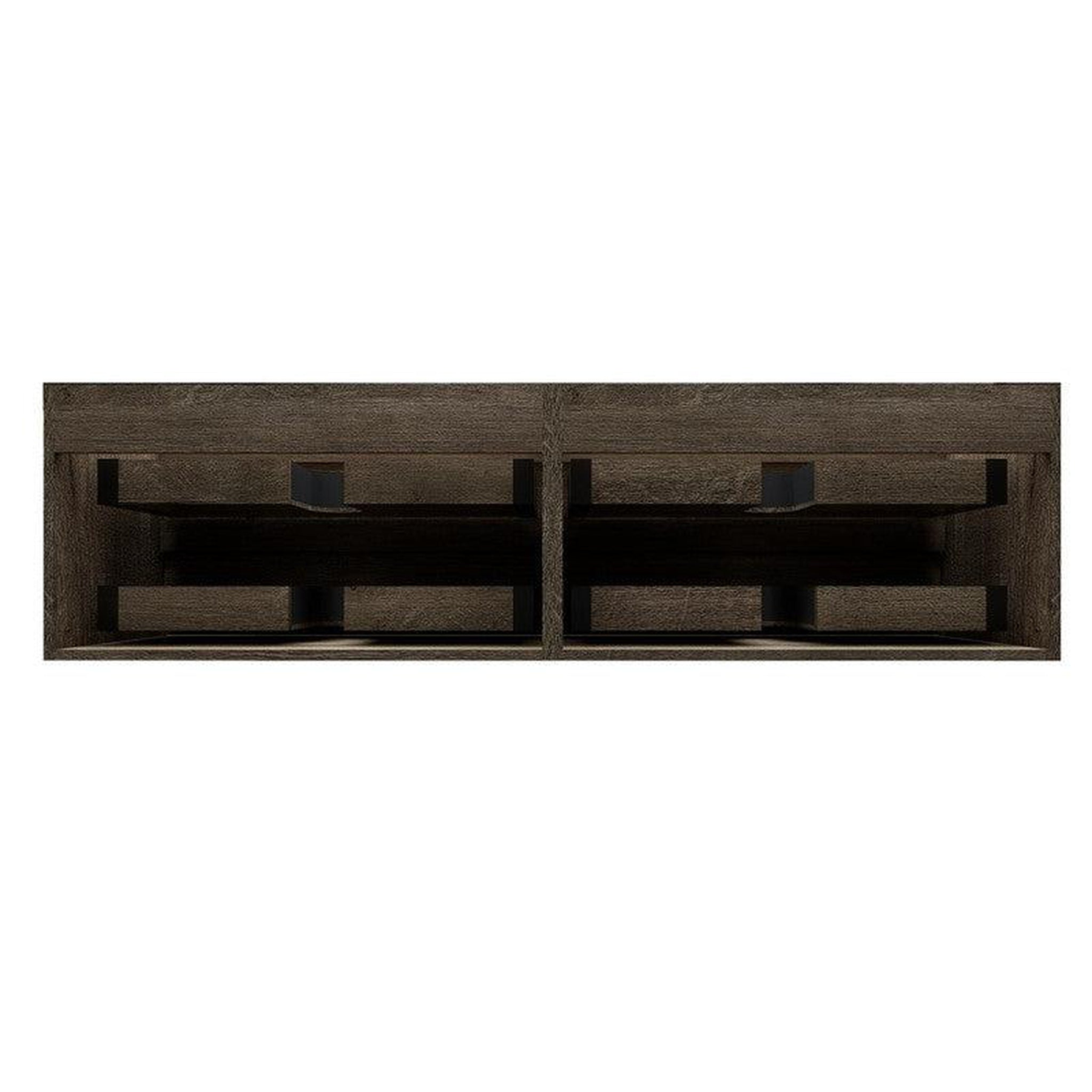 Prime 72" Gray Oak Wall-Mounted Vanity With Double Faucet Holes and Reinforced White Acrylic Sink