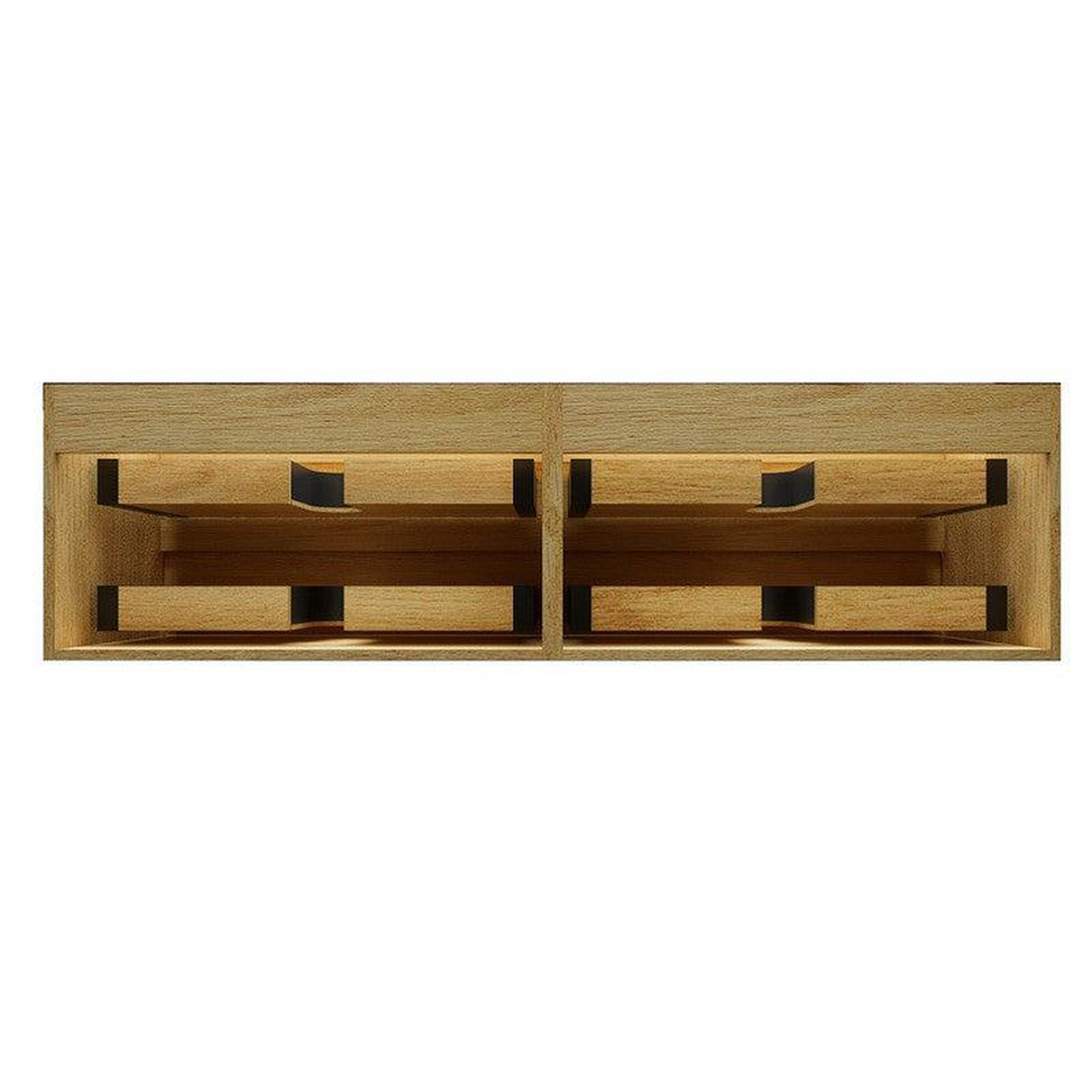 Prime 72" Teak Oak Wall-Mounted Vanity With Double Faucet Holes and Reinforced White Acrylic Sink