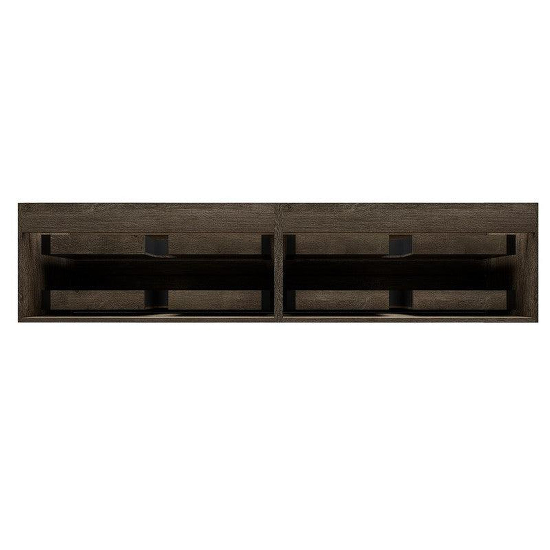 Prime 84" Gray Oak Wall-Mounted Vanity With Double Faucet Holes and Reinforced White Acrylic Sink