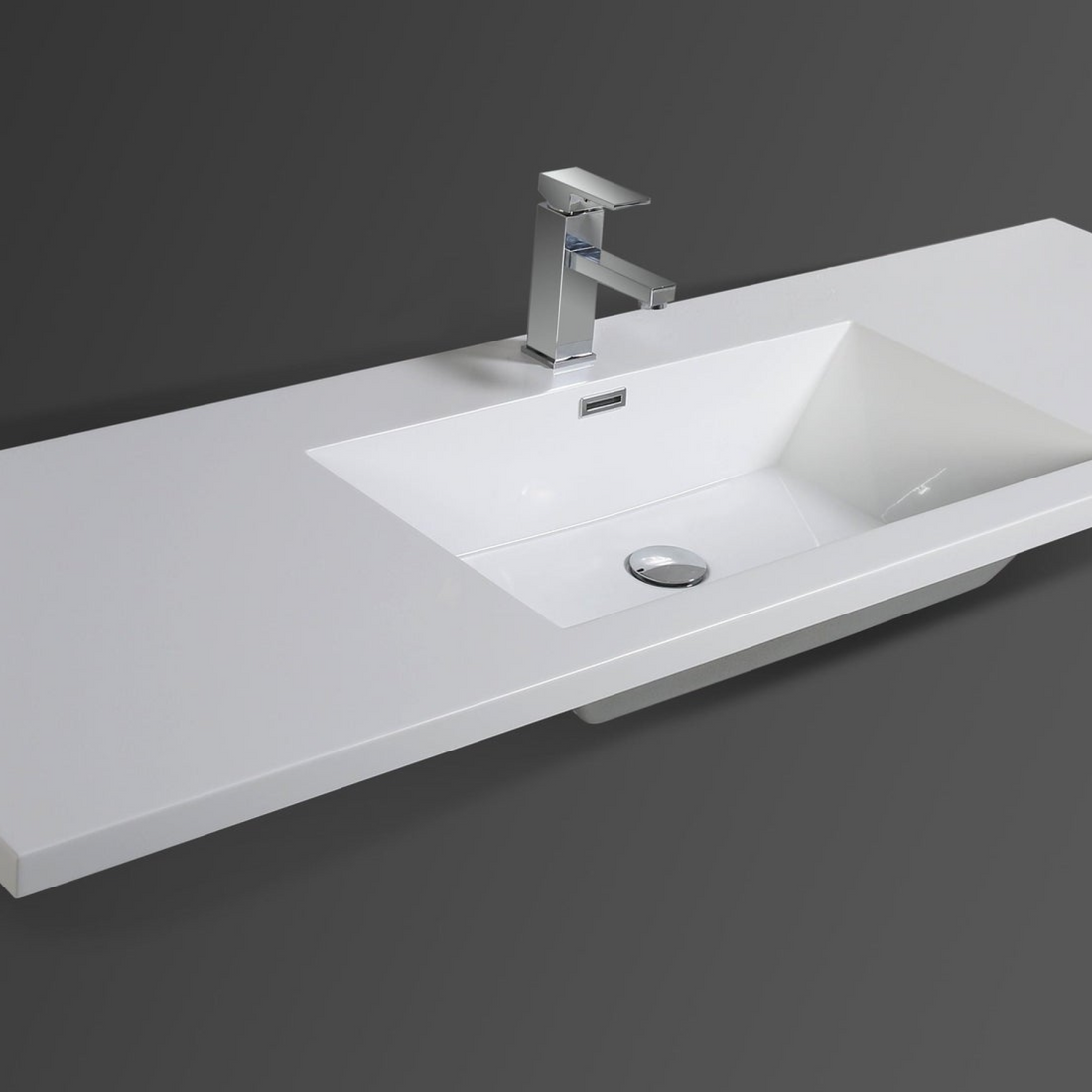 Amara 60" High Gloss Night Blue Freestanding Vanity With Single Reinforced White Acrylic Sink