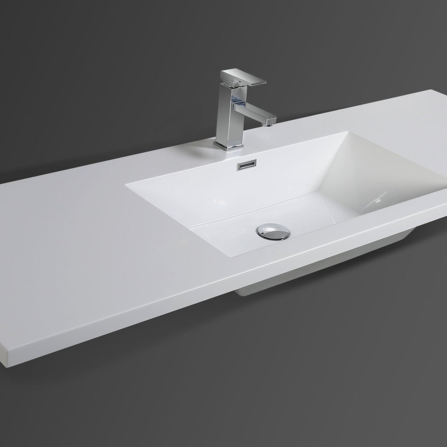 Amara 60" High Gloss Night Blue Freestanding Vanity With Single Reinforced White Acrylic Sink
