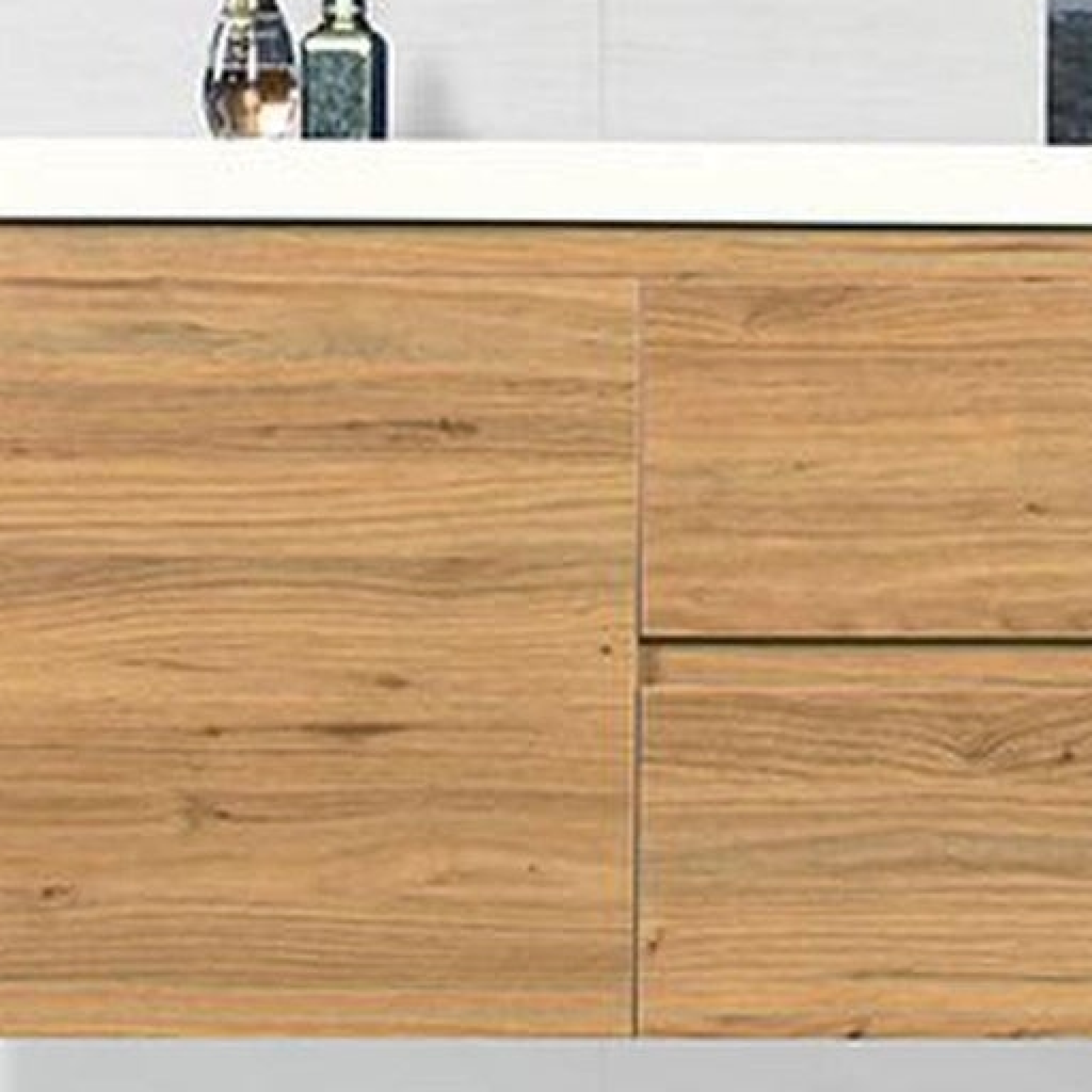 Boho Elegance 60" Nature Oak Wall-Mounted Vanity With Single Reinforced White Acrylic Sink