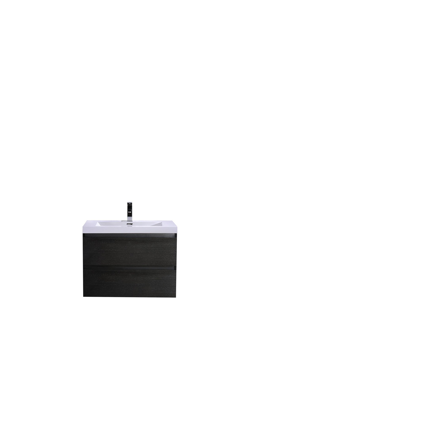 Boho Elegance 30" Rich Black Wall-Mounted Vanity With Single Reinforced White Acrylic Sink