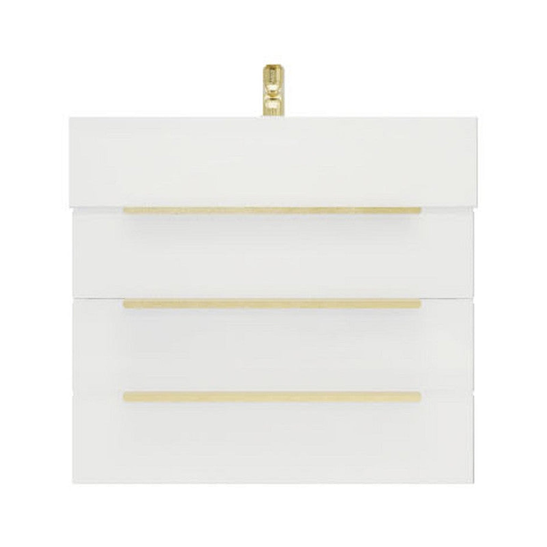 Elara 24" High Gloss White Wall-Mounted Vanity With Single Reinforced White Acrylic Sink