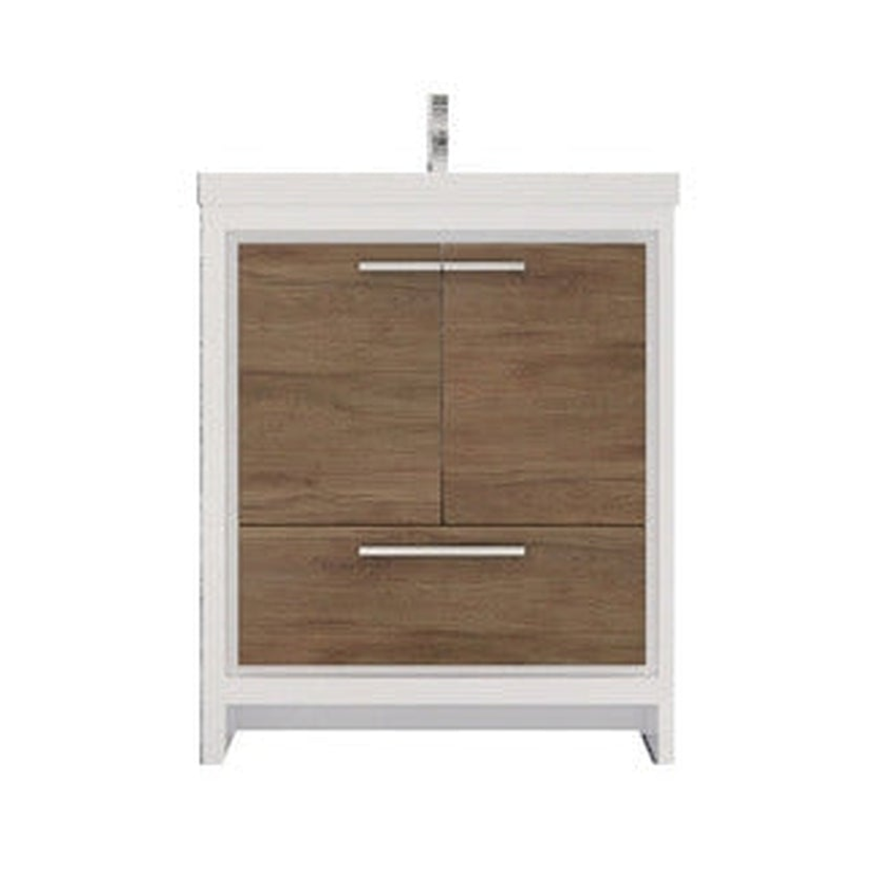 Amara 30" White Oak Freestanding Vanity With Single Reinforced White Acrylic Sink