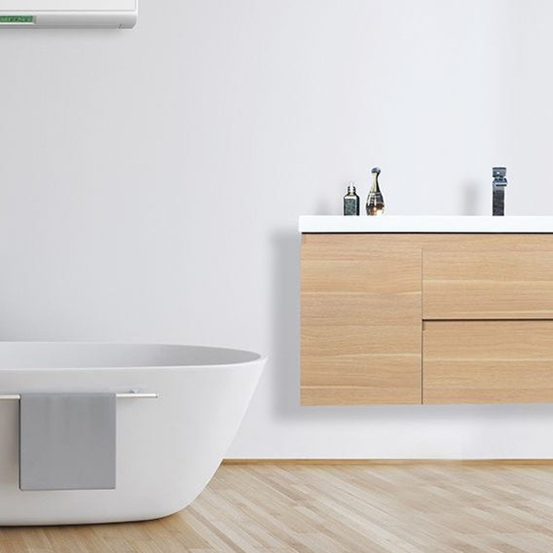 Boho Elegance 48" White Oak Wall-Mounted Vanity With Single Reinforced White Acrylic Sink