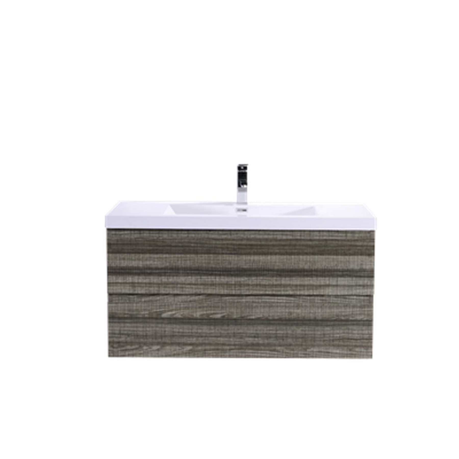 Boho Elegance 42" High Gloss Ash Gray Wall-Mounted Vanity With Single Reinforced White Acrylic Sink