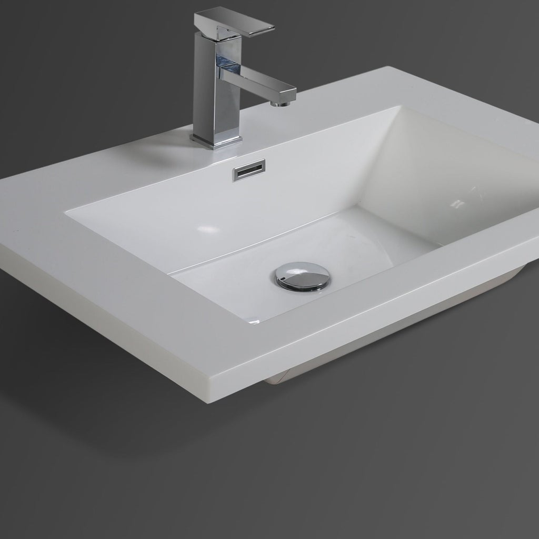 Boho Elegance 30" Dark Gray Oak Wall-Mounted Vanity With Single Reinforced White Acrylic Sink